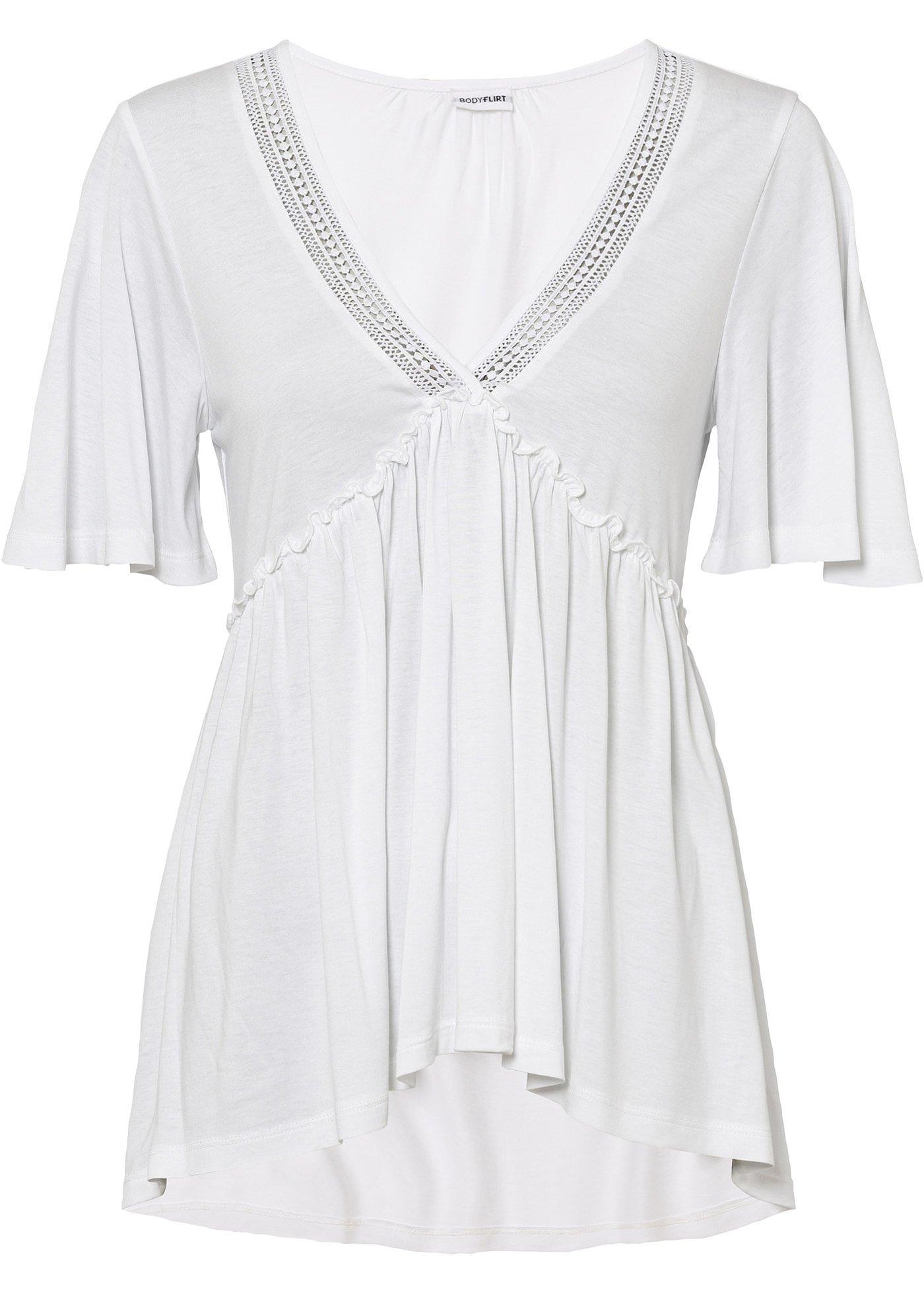 T-shirt boho à dentelle