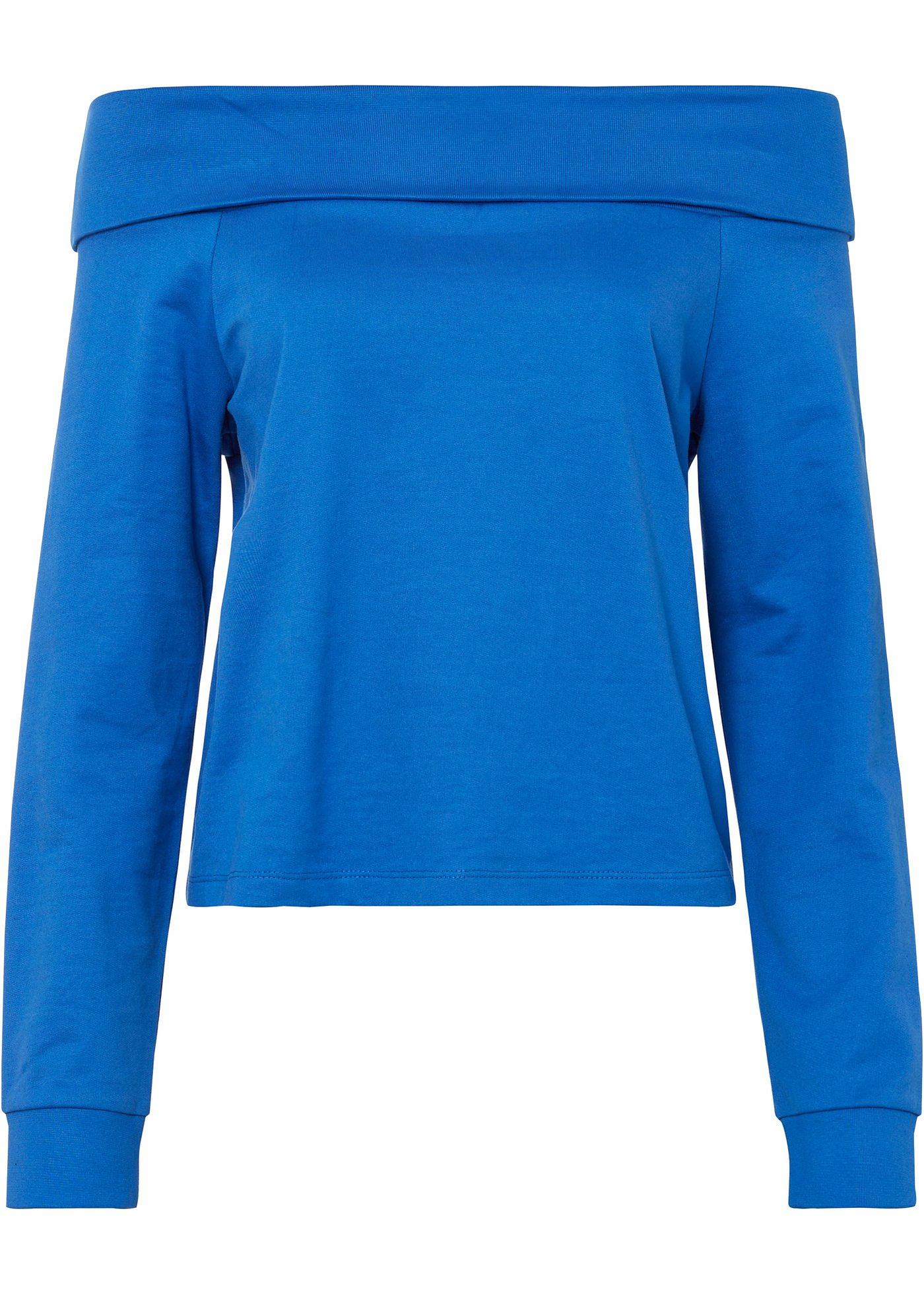 Sweat-shirt avec encolure Carmen en coton