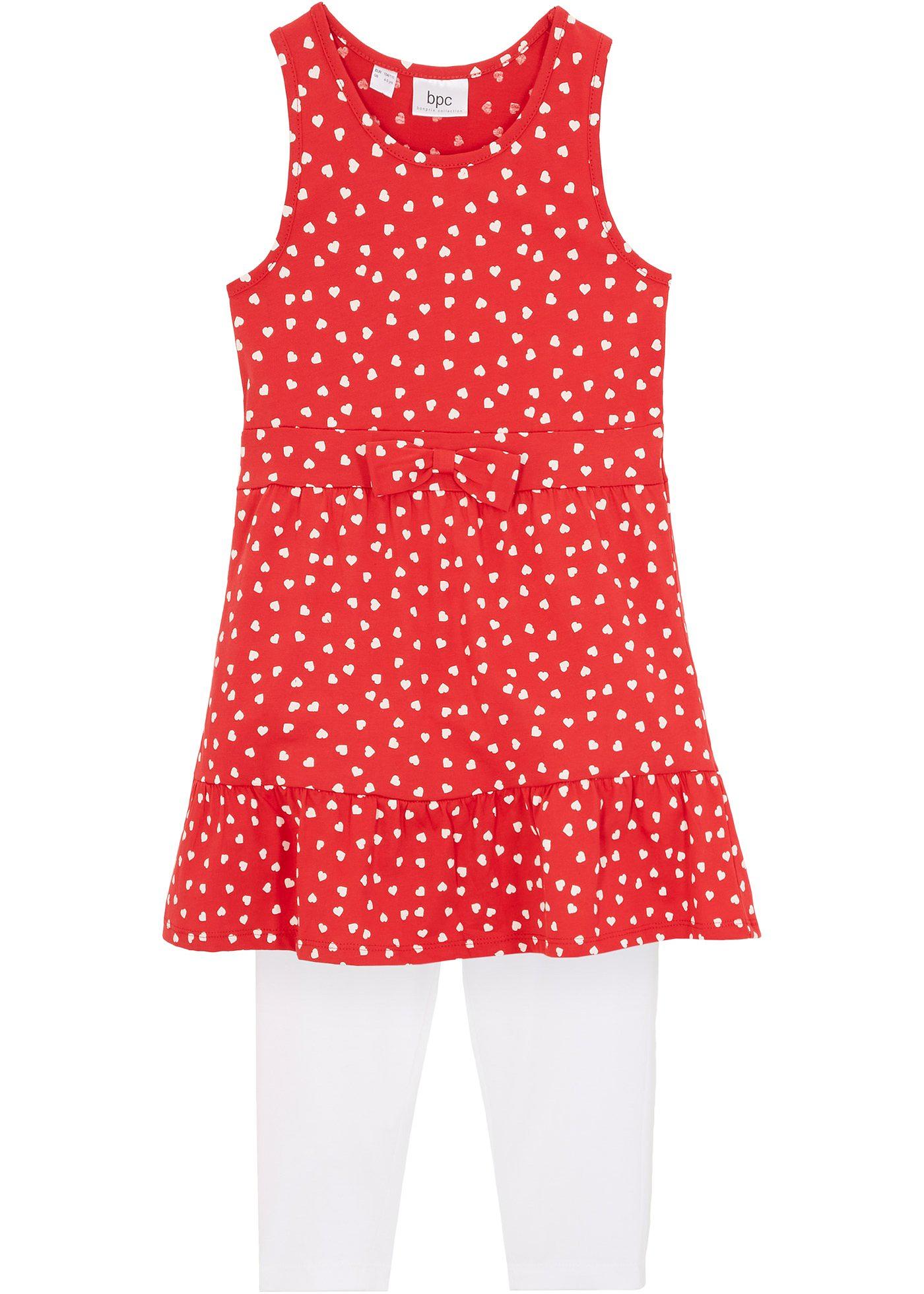 Robe en jersey et legging corsaire fille (Ens. 2 pces.)