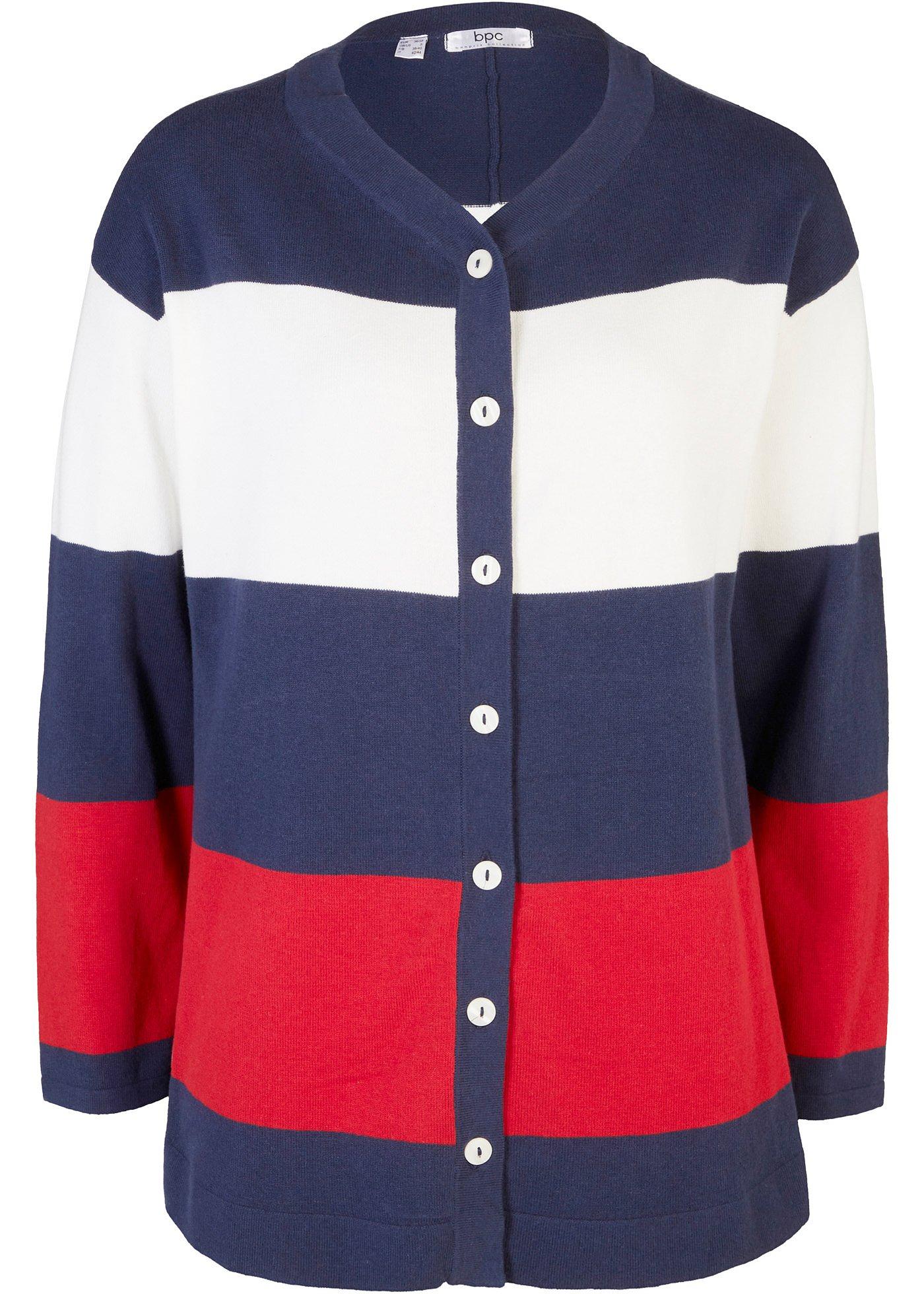 Gilet en maille avec patte de boutonnage coupe trapèze en color block