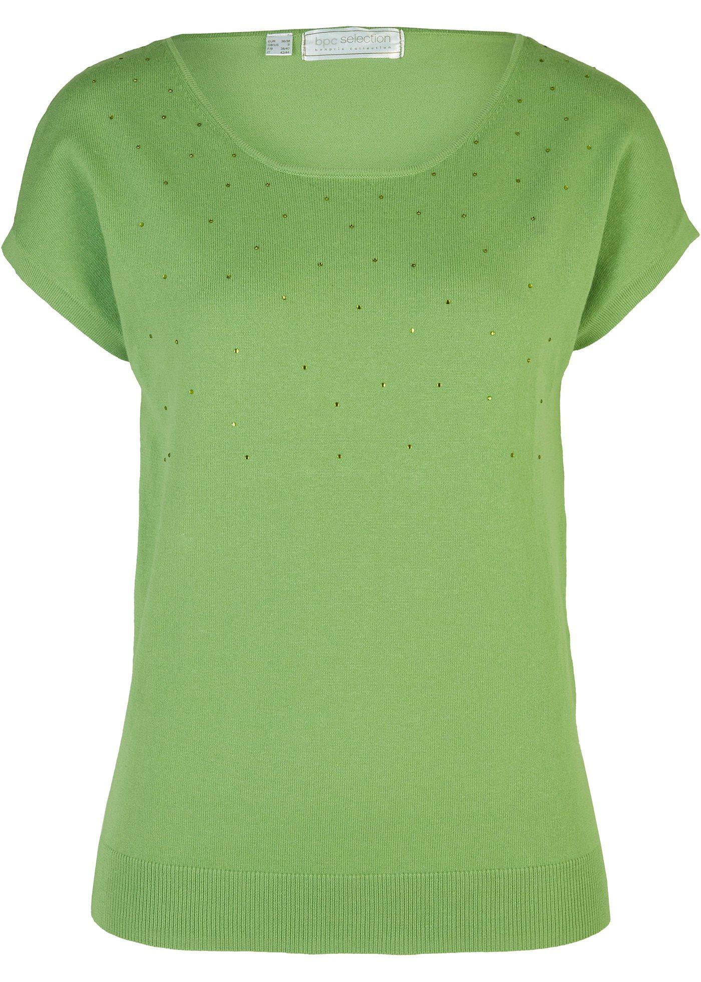 Pull manches courtes avec pierres brillantes