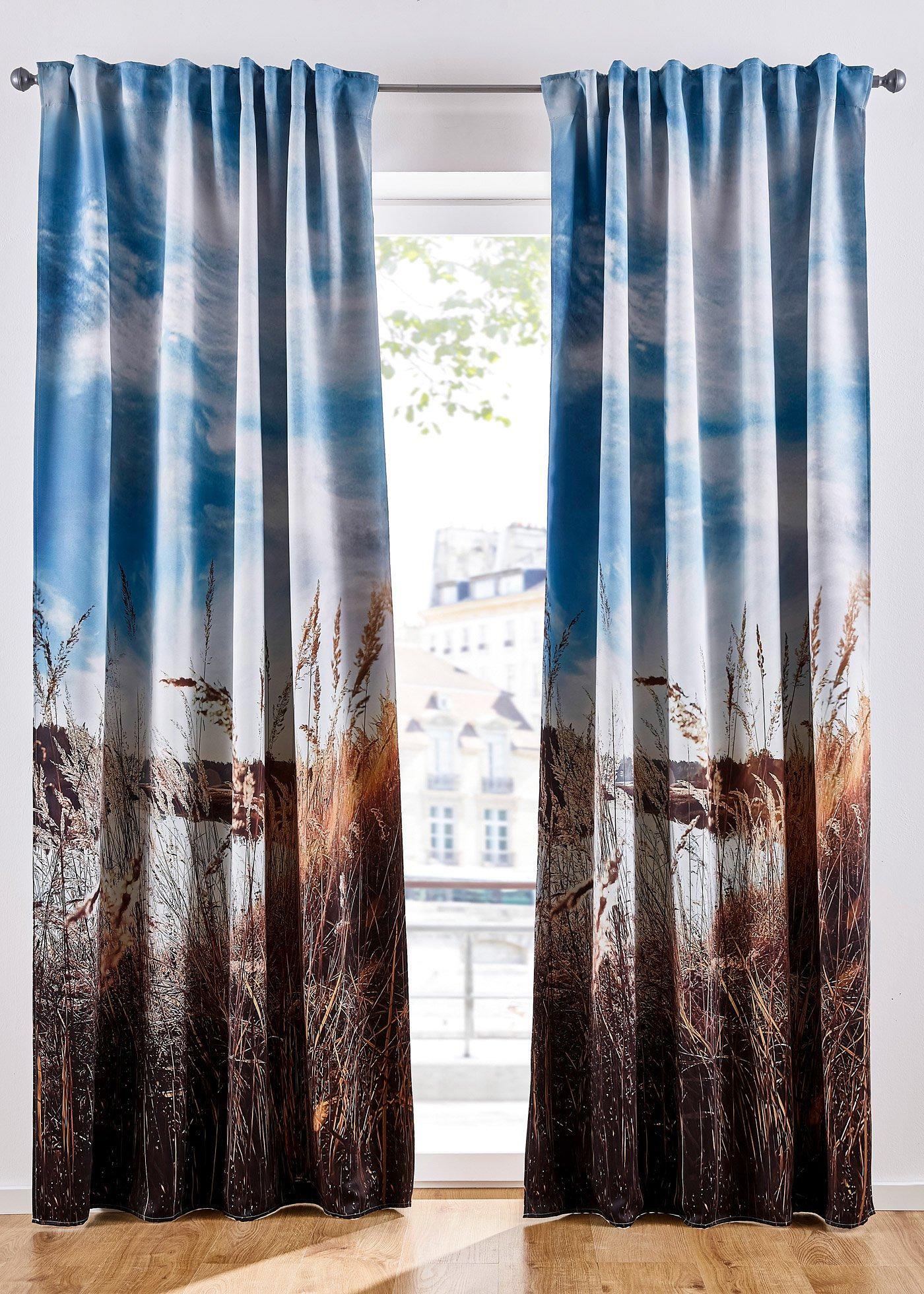 Panneau occultant avec imprimé herbacées (1 pces.)