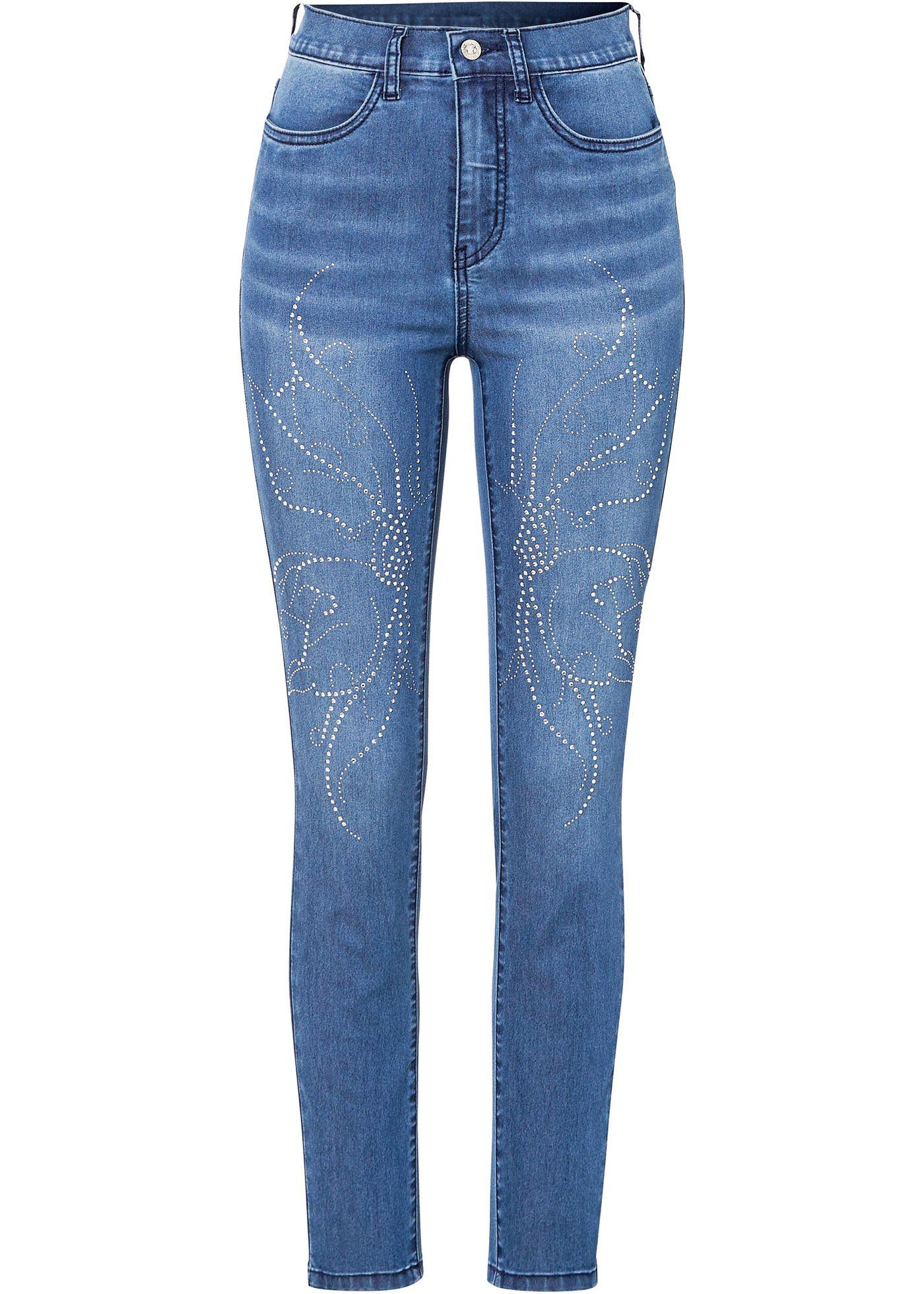 Image de Jean extensible avec papillon en strass