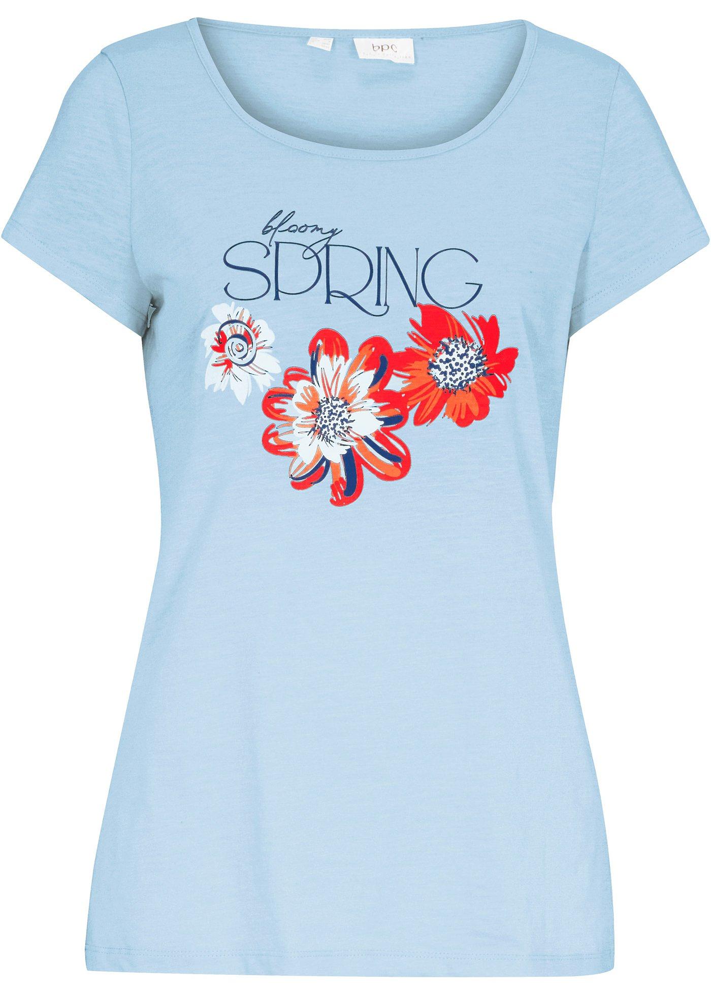 T-shirt coton en fil flammé, manches courtes