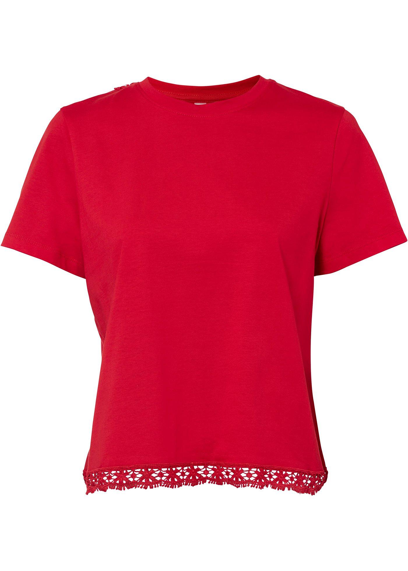 T-shirt effet portefeuille avec dentelle