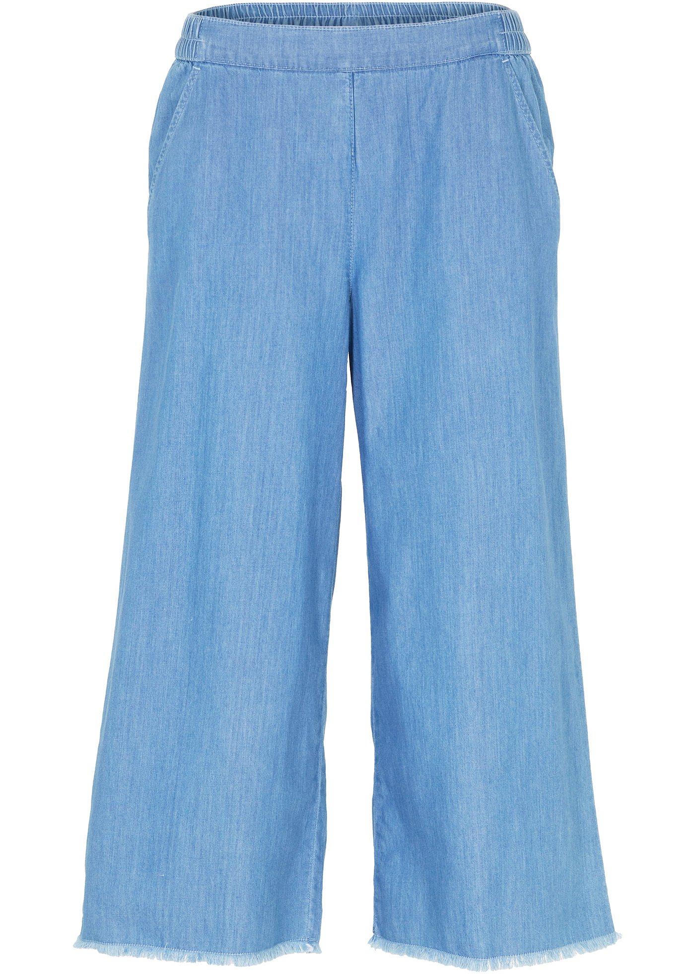 Image de Jean ample taille extensible avec base effilochée