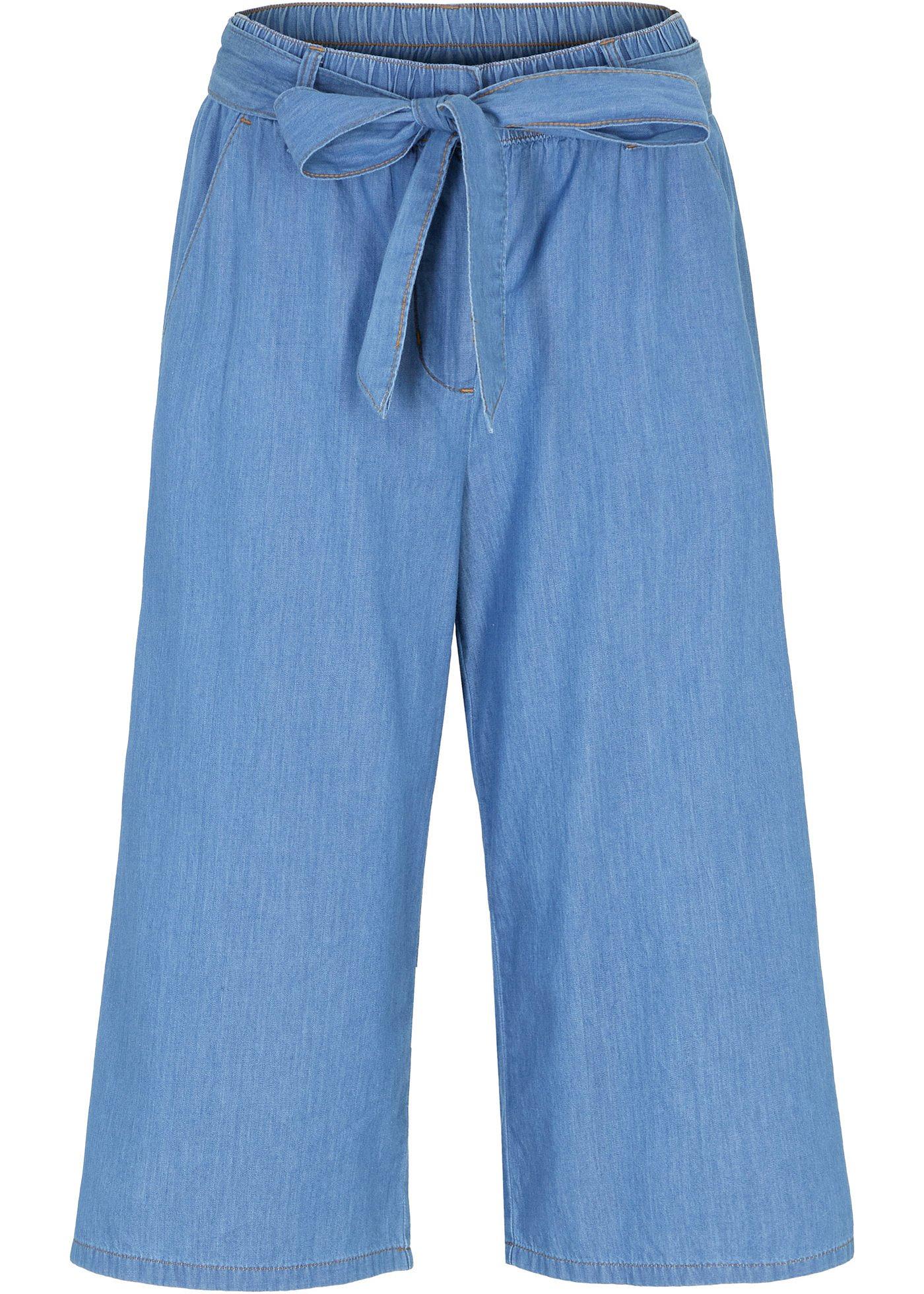 Image de Jupe-culotte en denim léger avec taille confortable