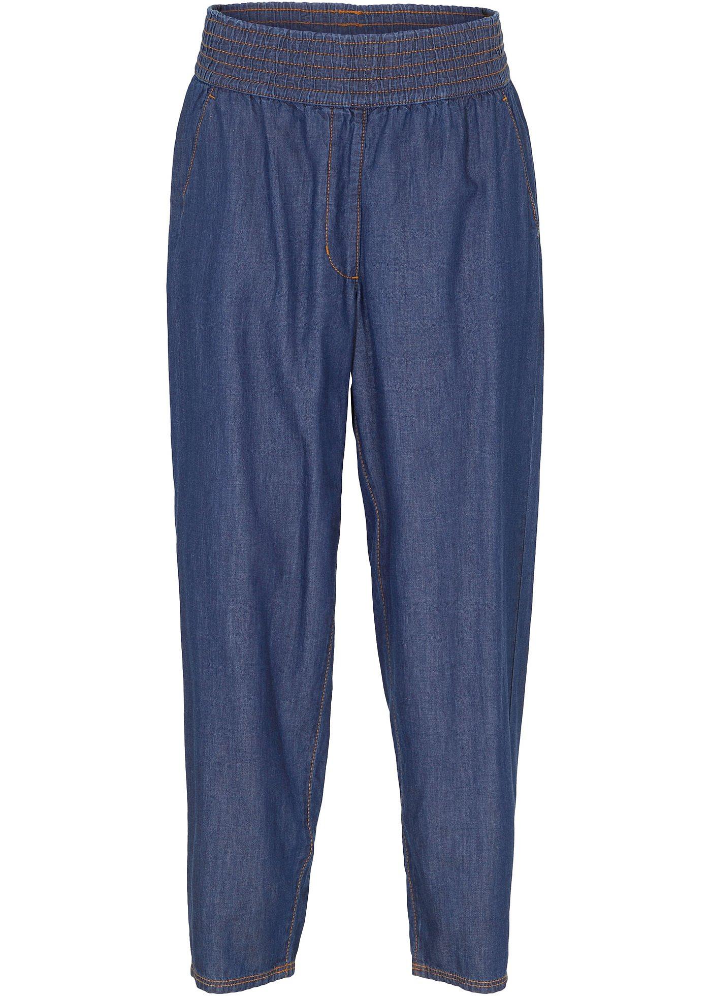 Jean à taille extensible en denim léger, avec taille confortable