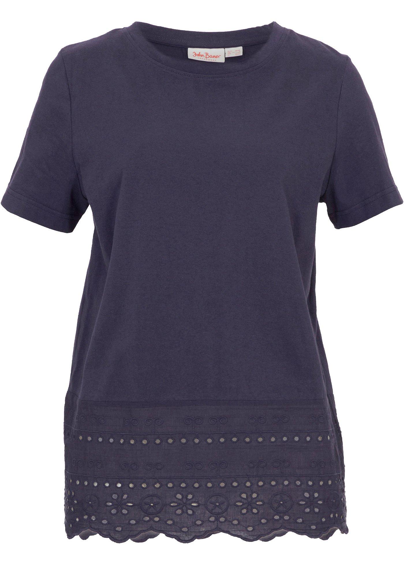 T-shirt à broderie ajourée