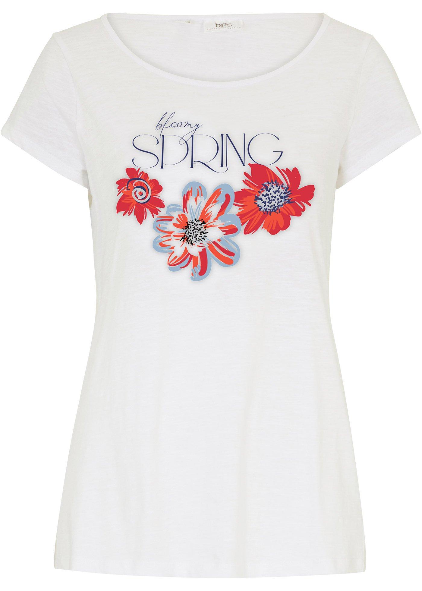 T-shirt coton en fil flammé, manches courtes