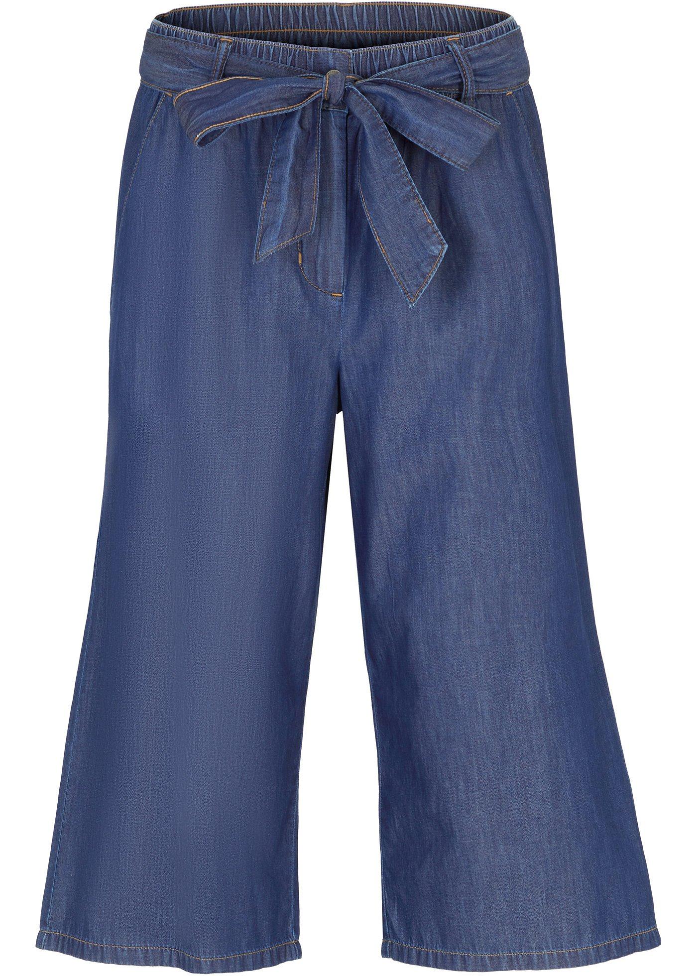Jupe-culotte en denim léger avec taille confortable