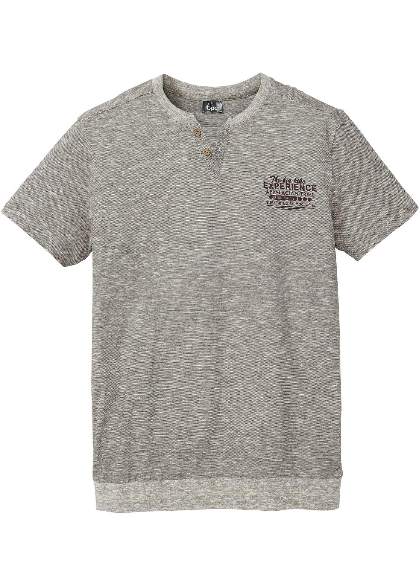 T-shirt col Henley manches courtes, confort pour le ventre