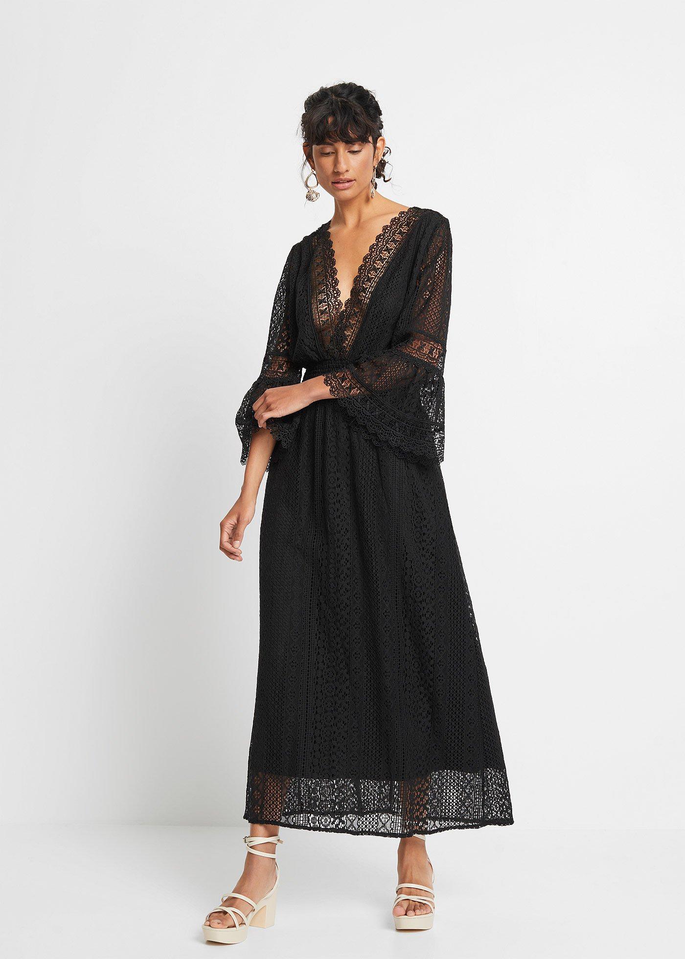 Robe Longue Femme Portefeuille Col V Manches Longues - Taille Empire Plissée, Poche, Élégante Décontractée
