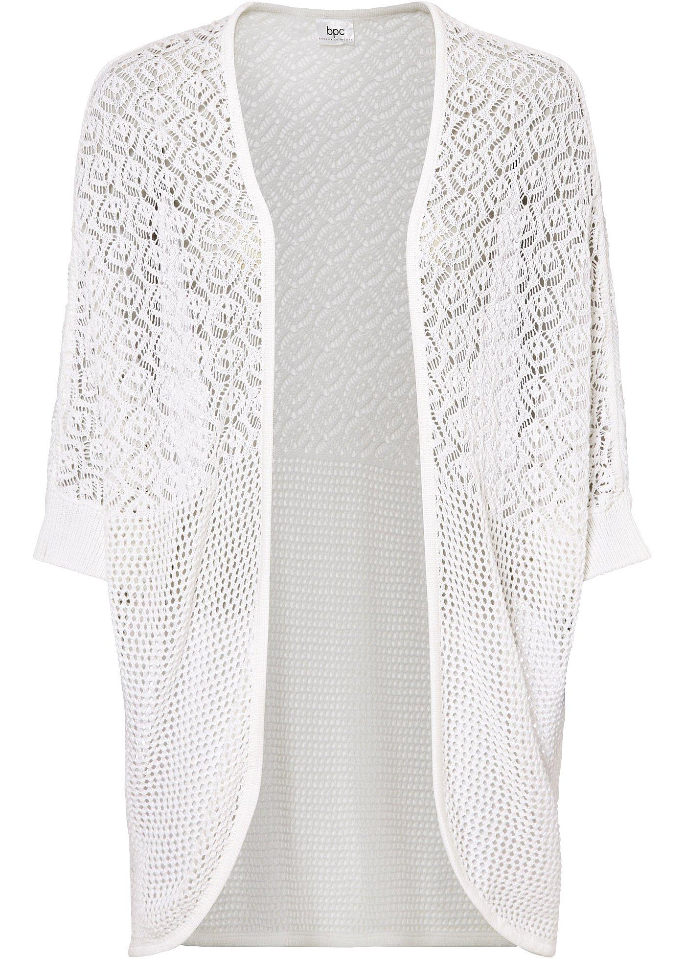 Gilet en maille à motif, manches 3/4