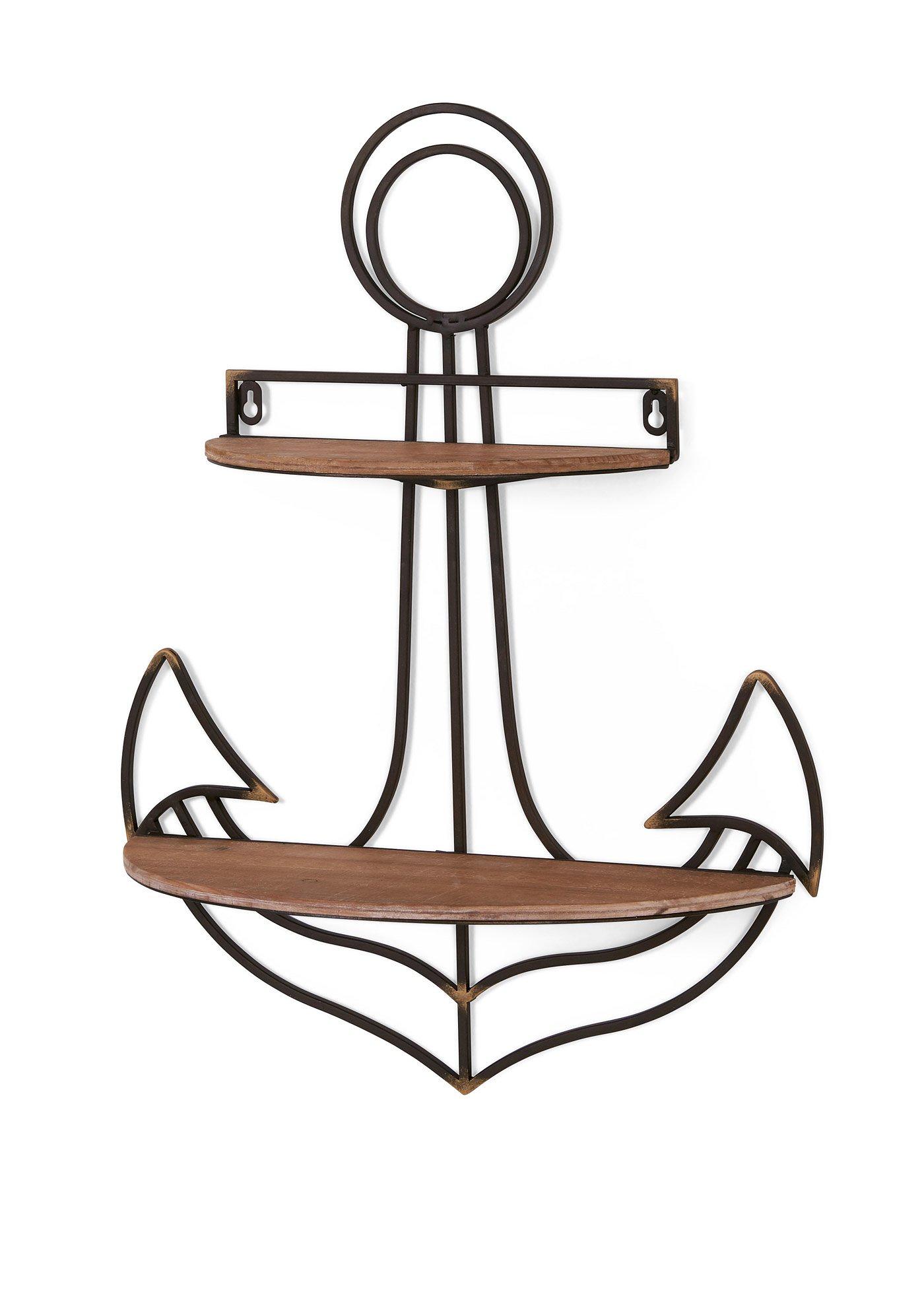Étagère murale en forme d'ancre