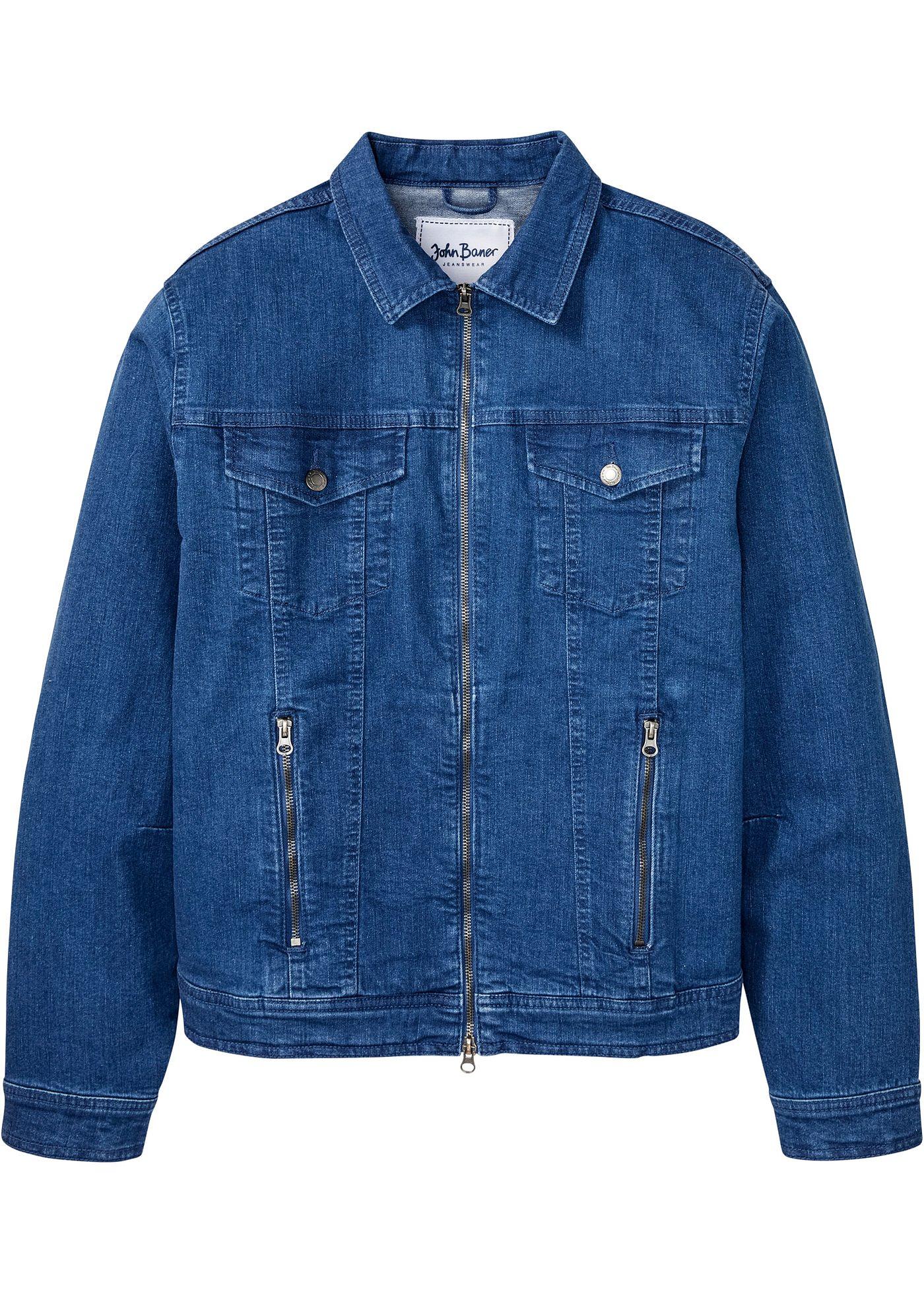 Veste en jean extensible avec fermeture zippée