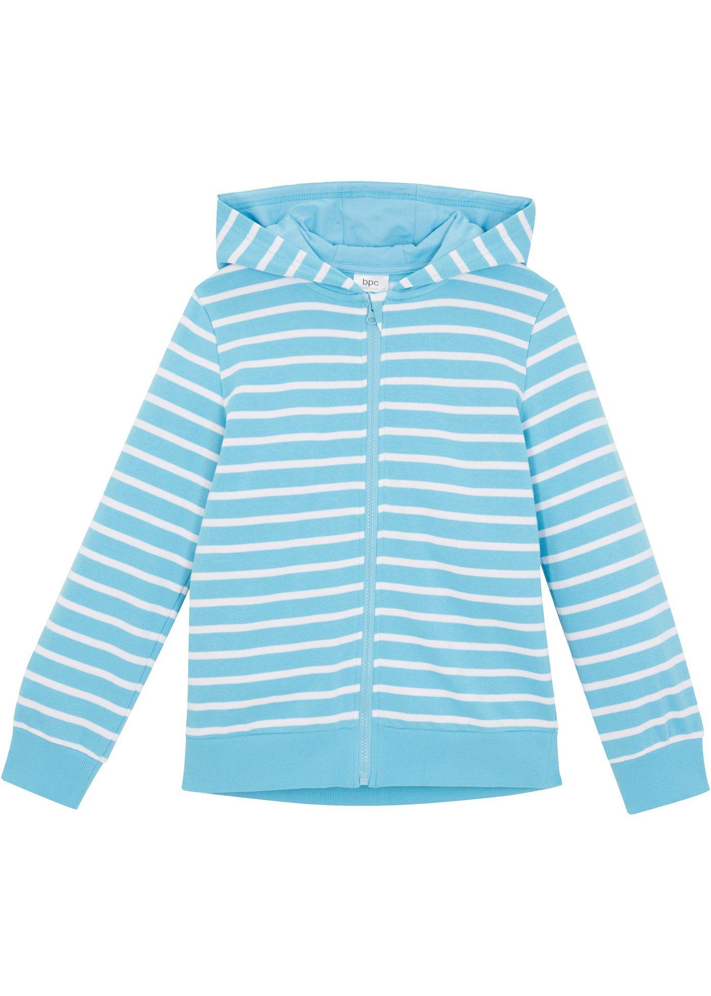 Gilet sweat à capuche fille avec rayures