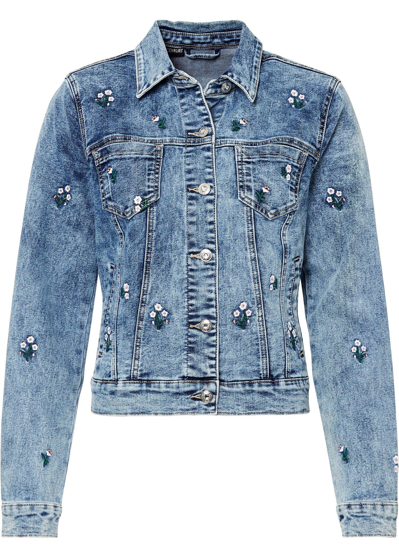 Veste en jean avec broderie