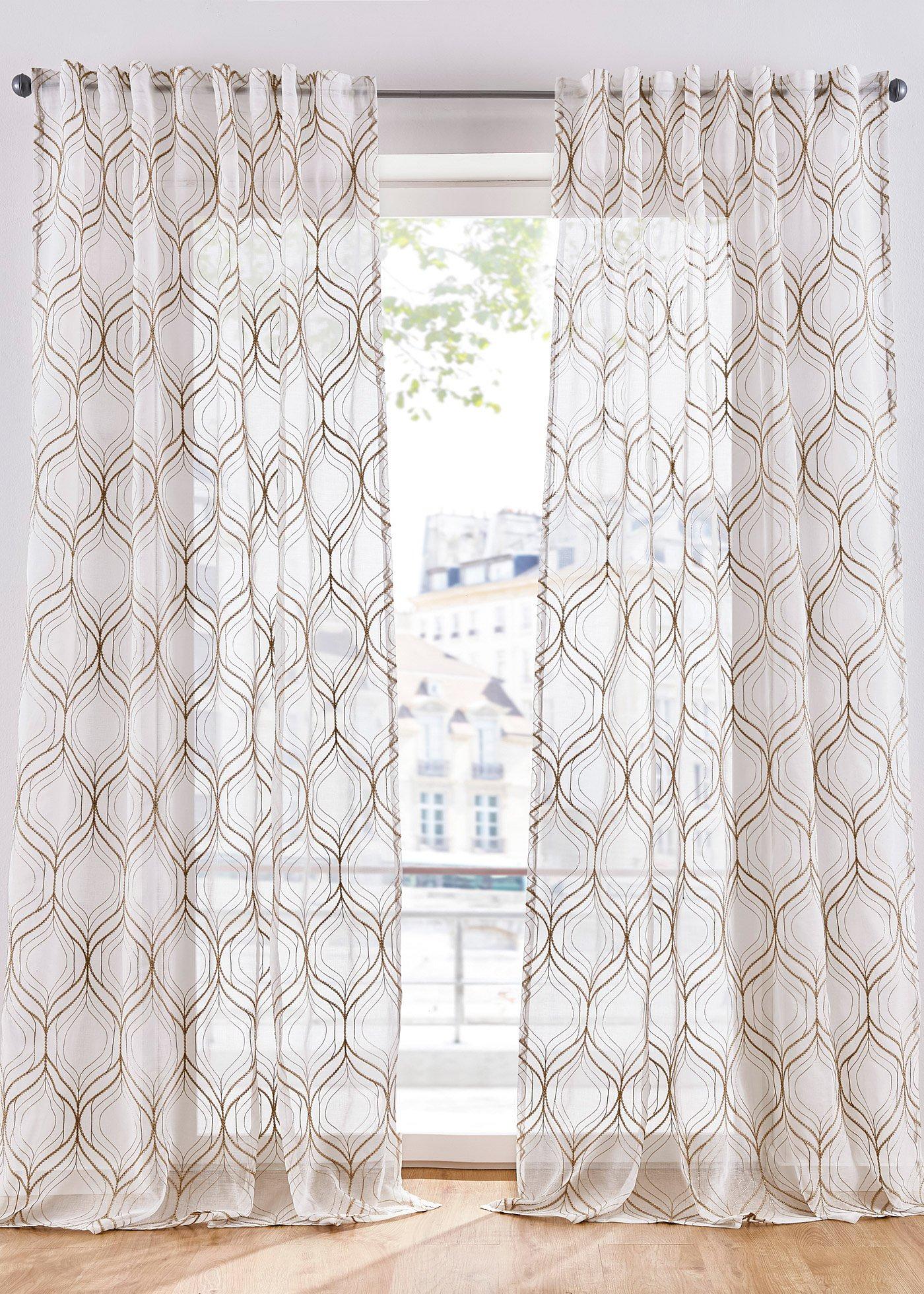 Voilage avec broderie (1 pce.)