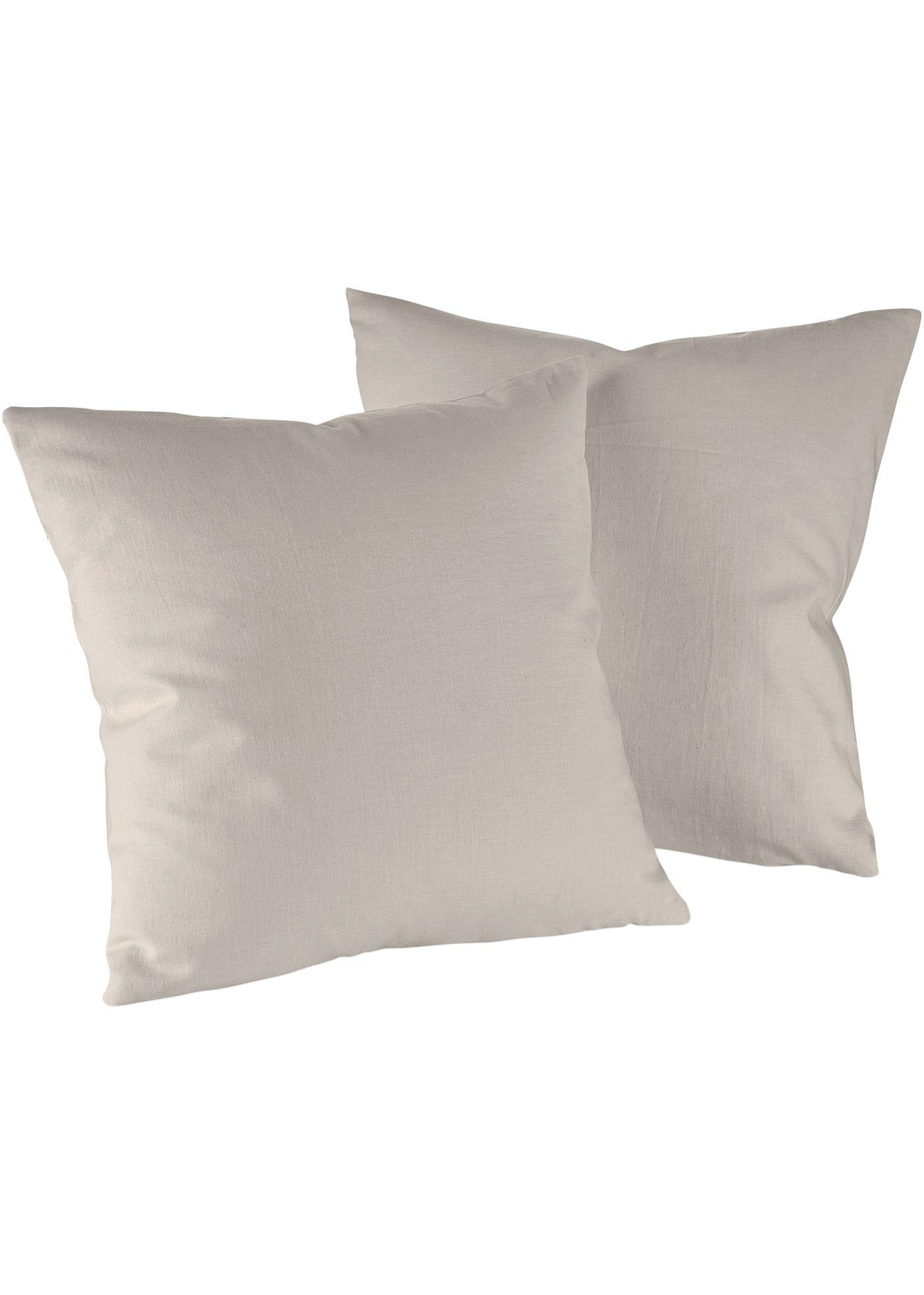 Lot de 2 housses de coussin moitié lin