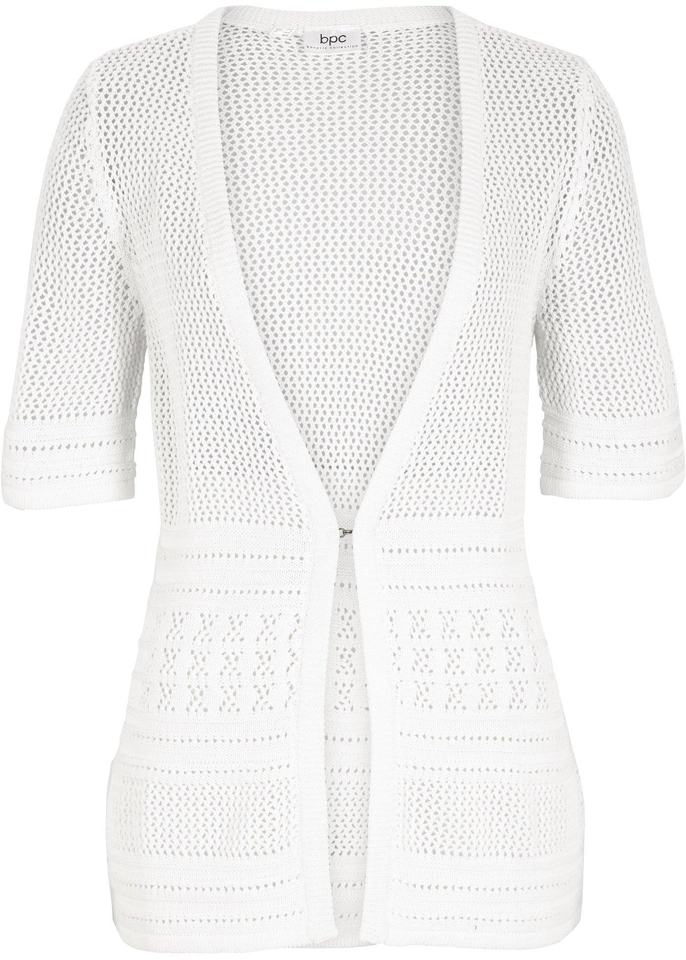 Gilet en maille ajourée, mi-manches