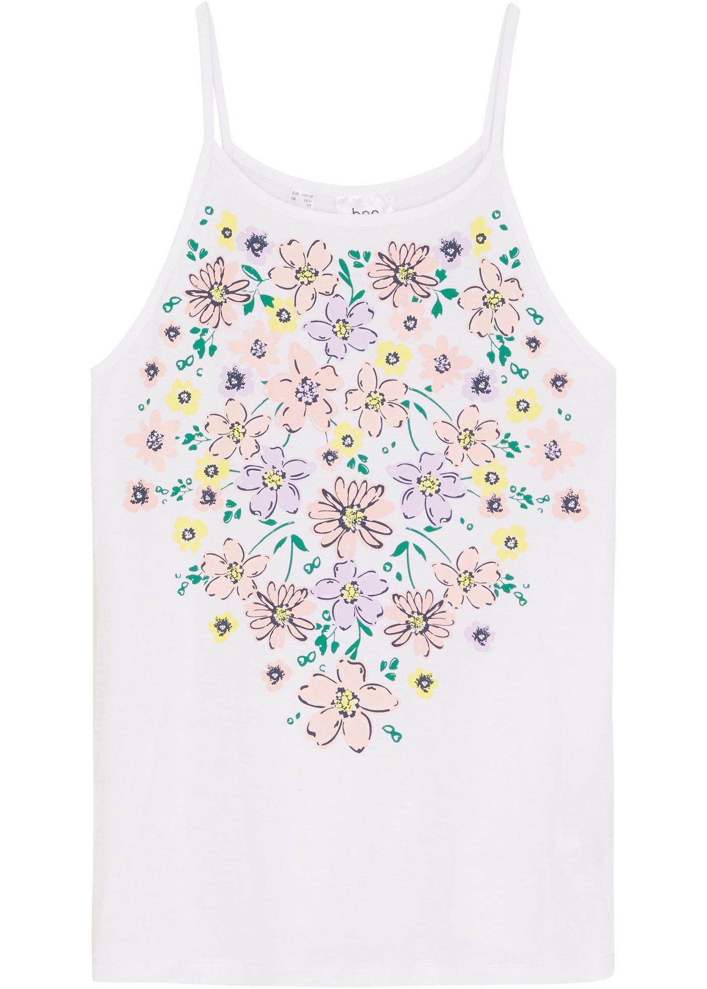 Top fille à imprimé petites fleurs en viscose