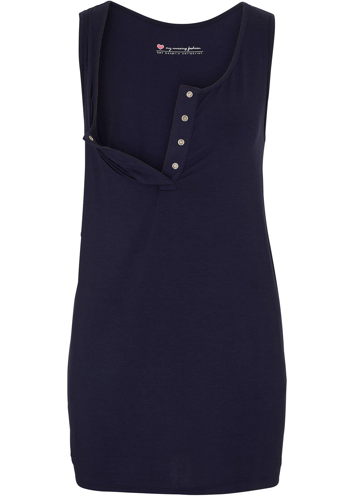 Top de grossesse avec fonction allaitement avec patte de boutonnage