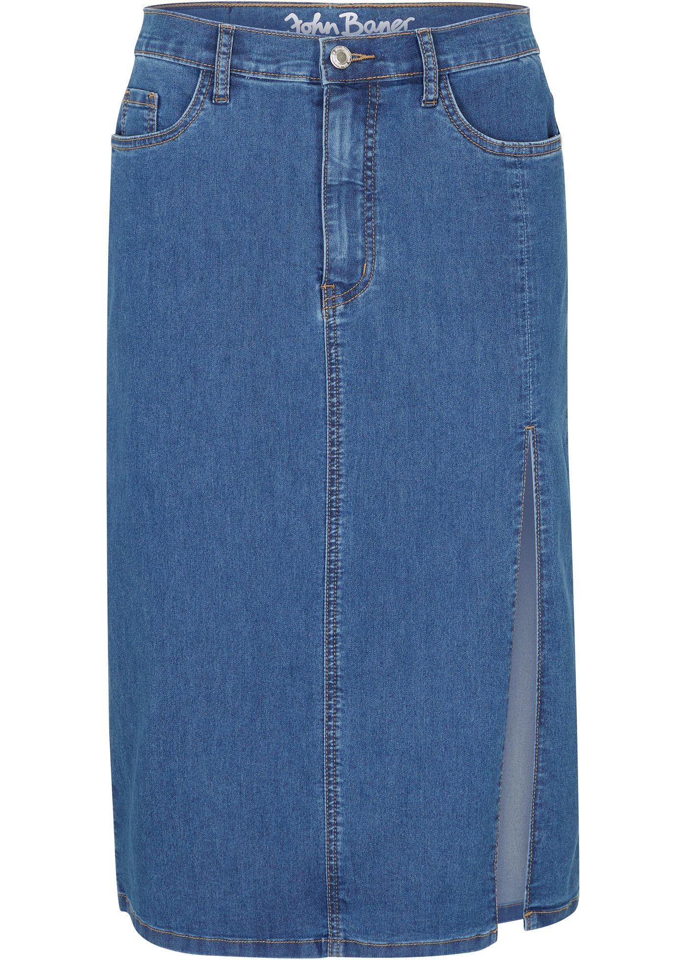 Image de Jupe en jean extensible avec fente