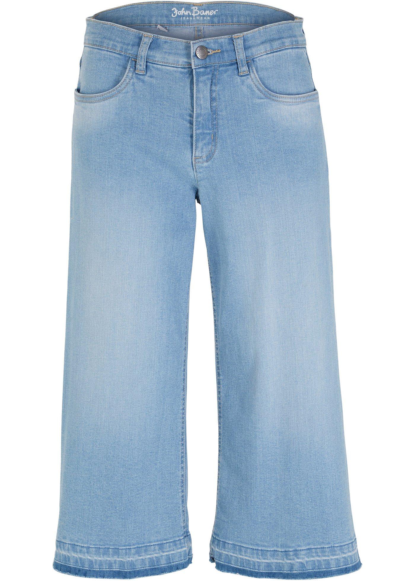 Jupe-culotte corsaire en jean extensible
