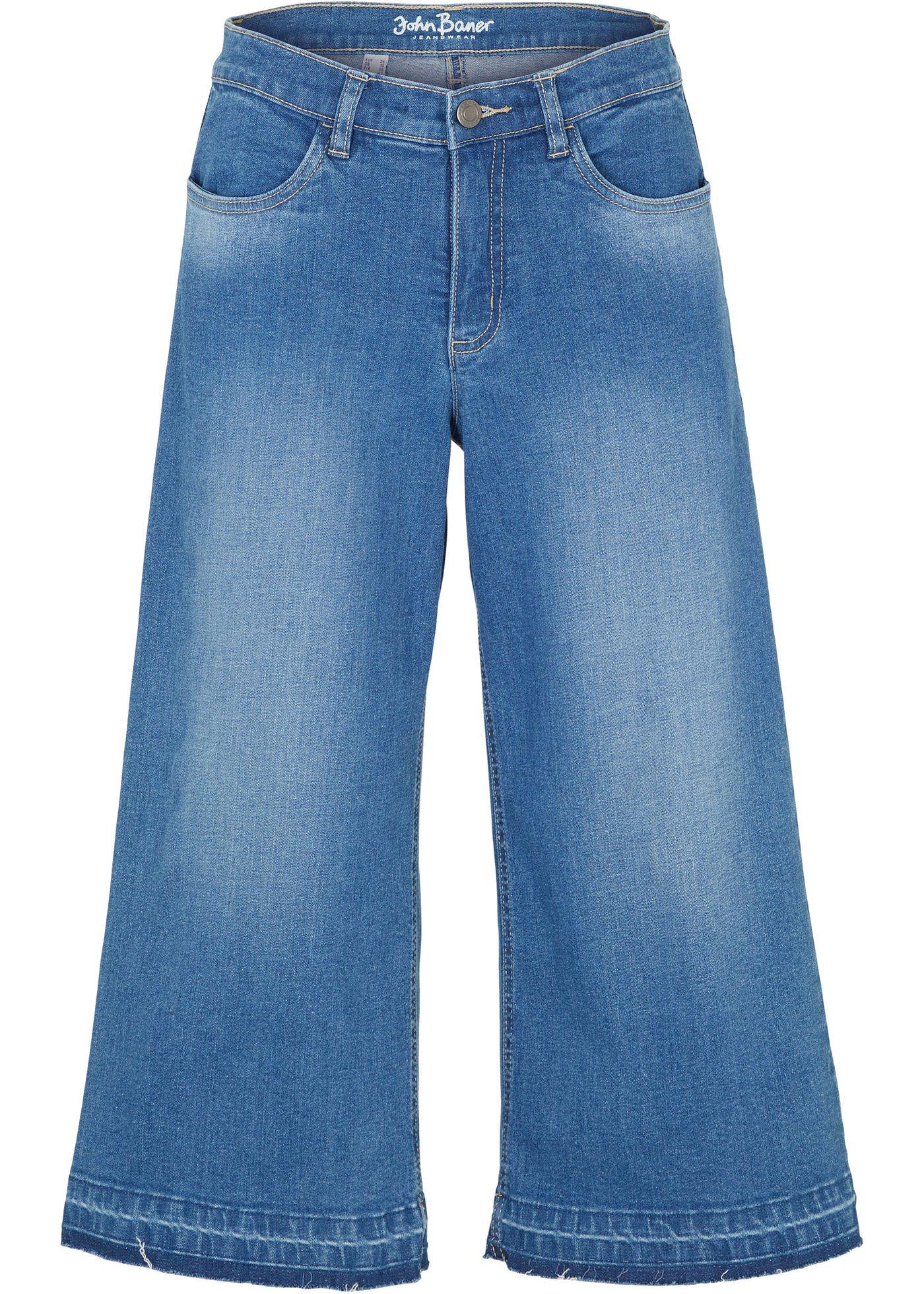 Jupe-culotte corsaire en jean extensible