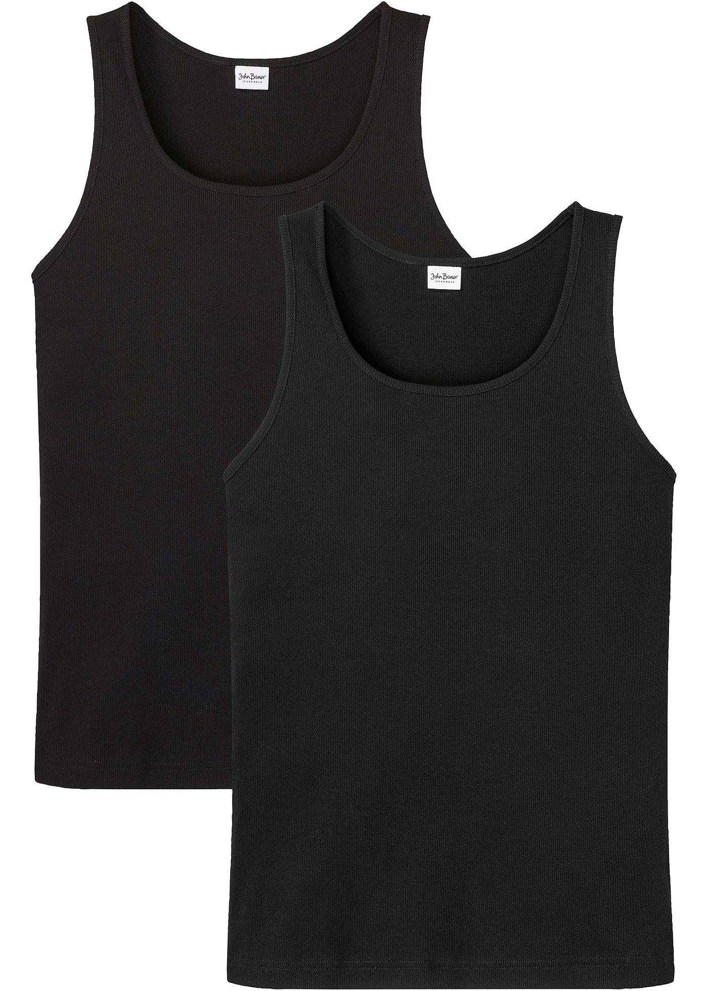 Image de Lot de 2 débardeurs côtelés, Slim Fit