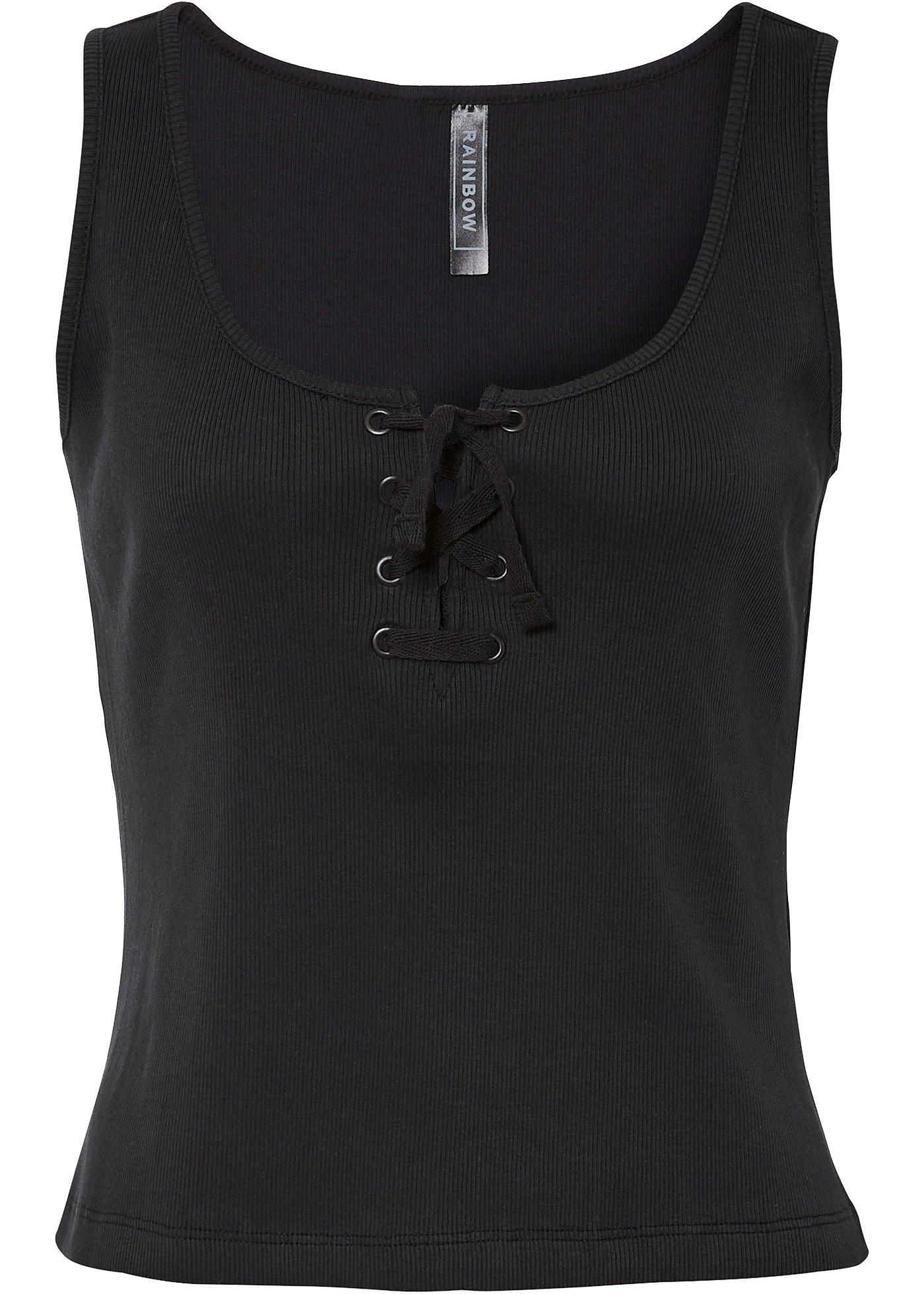 Top côtelé avec laçage