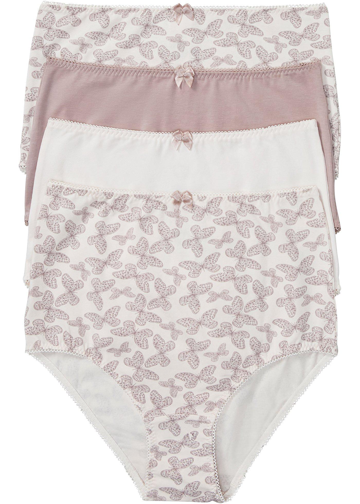 Lot de 4 slips taille haute avec coton