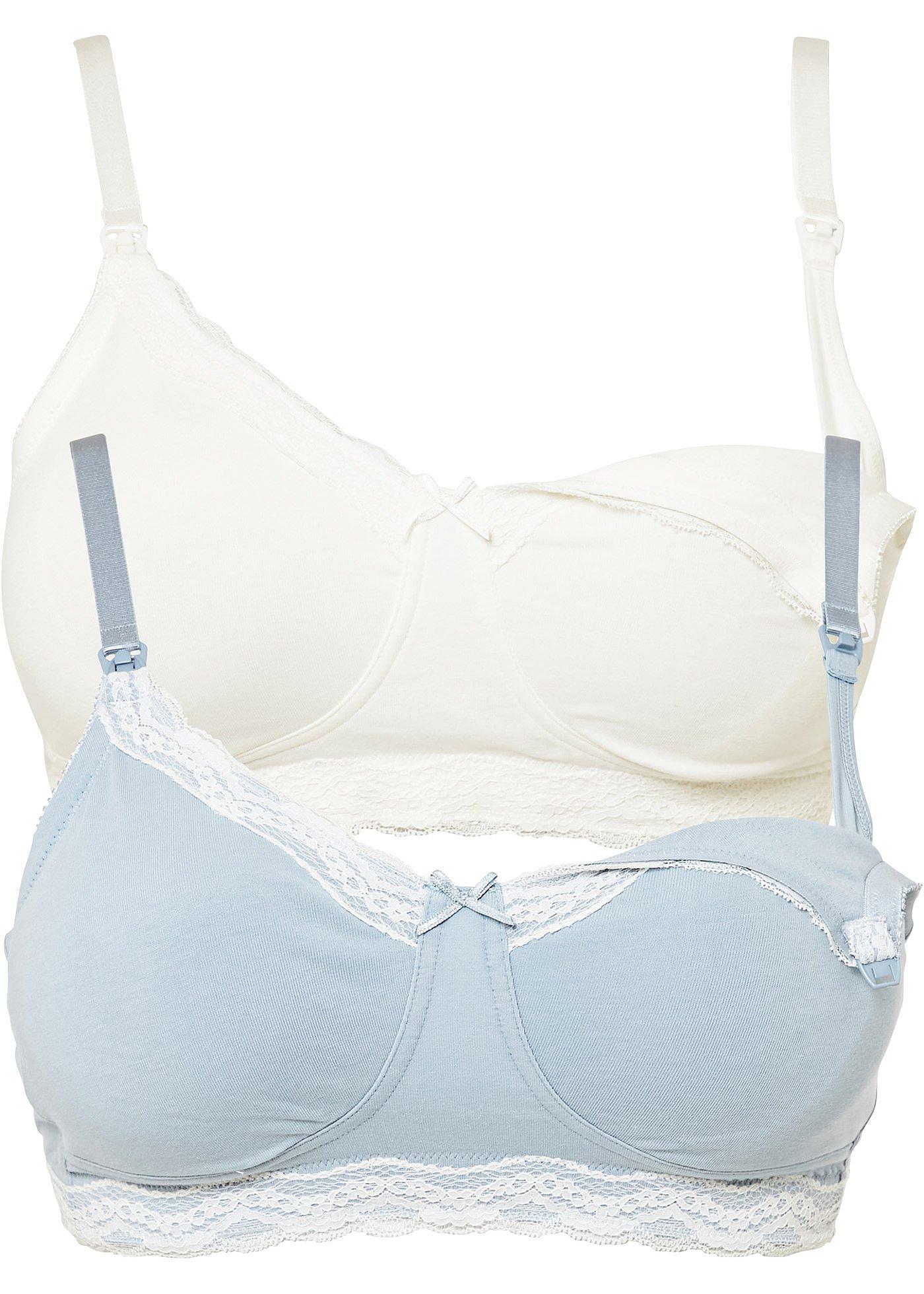 Lot de 2 soutiens-gorge d'allaitement sans armatures avec coton