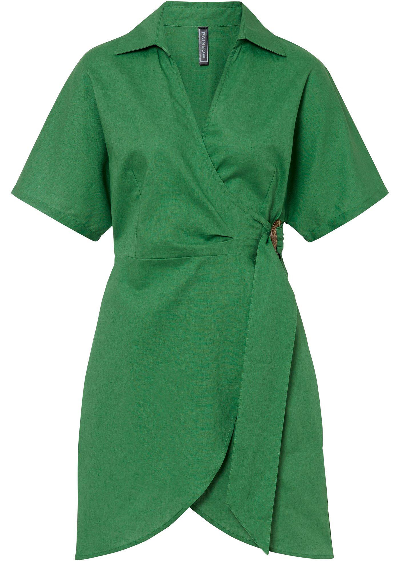 Robe portefeuille en lin majoritaire