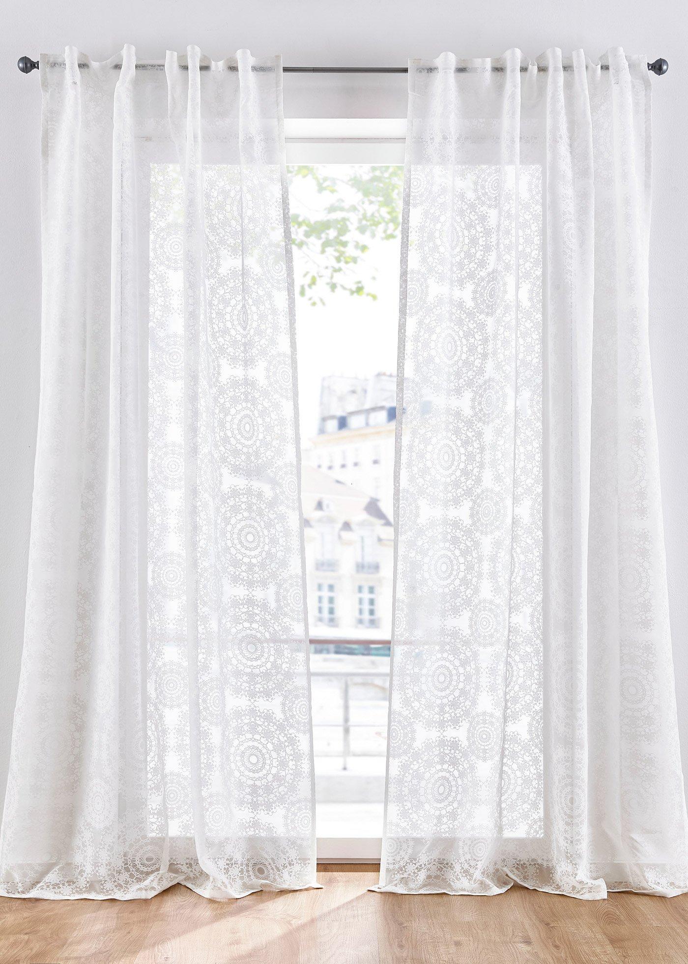 Voilage en dévoré avec ornement (1 pce.)