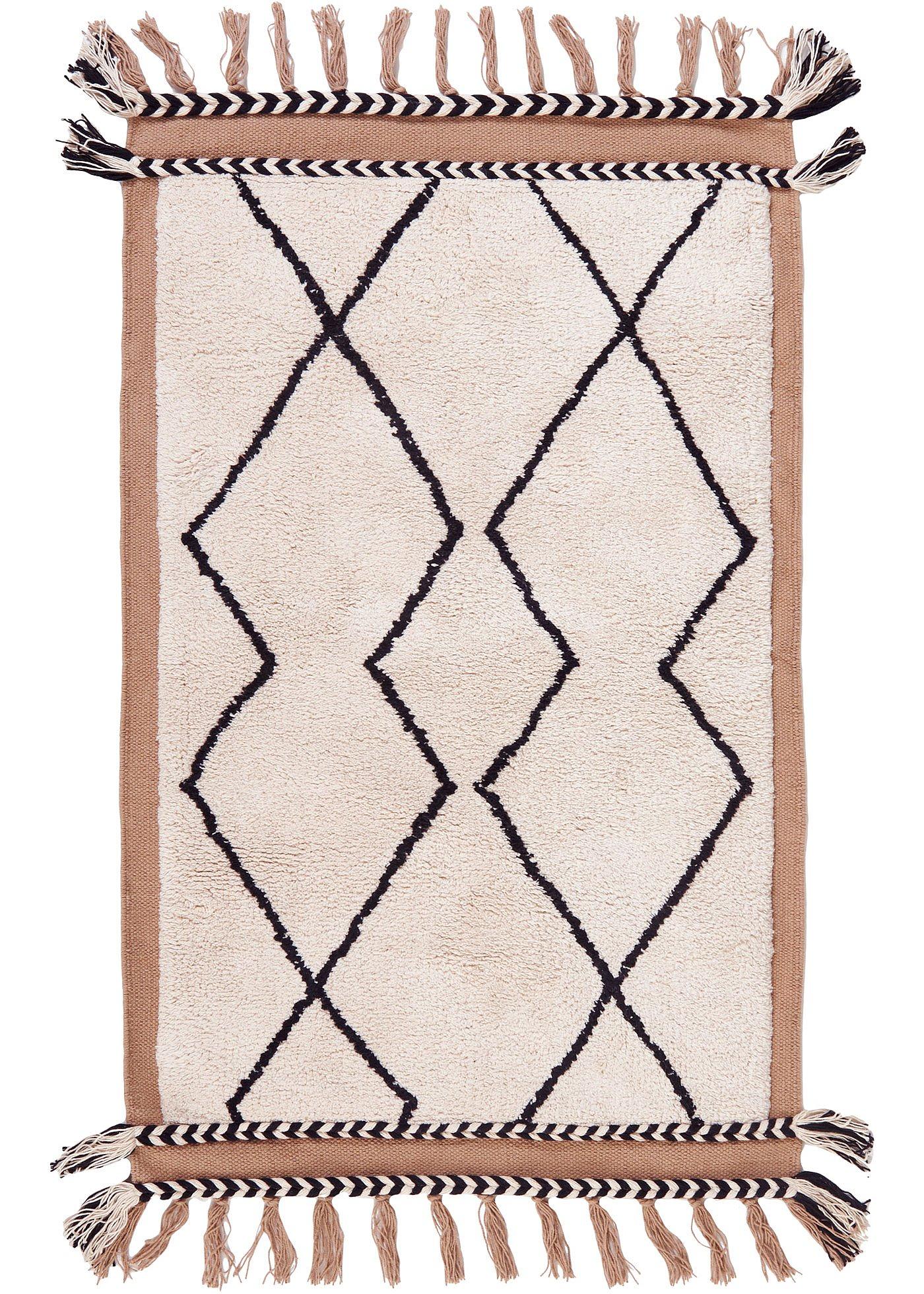 Tapis de salle de bain avec franges décoratives