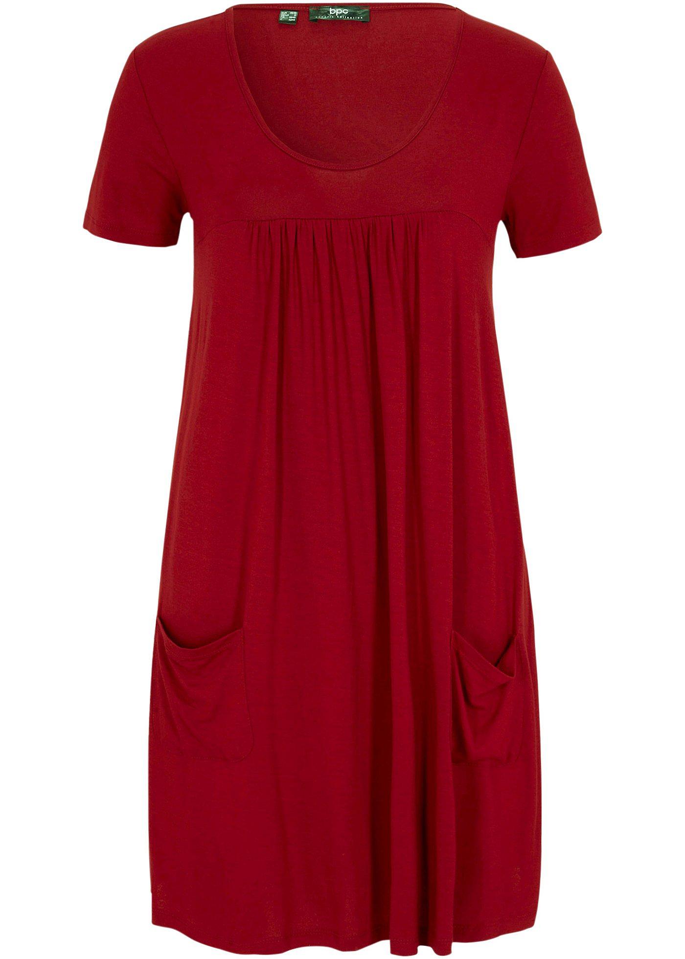 Robe courte en jersey viscose, manches courtes