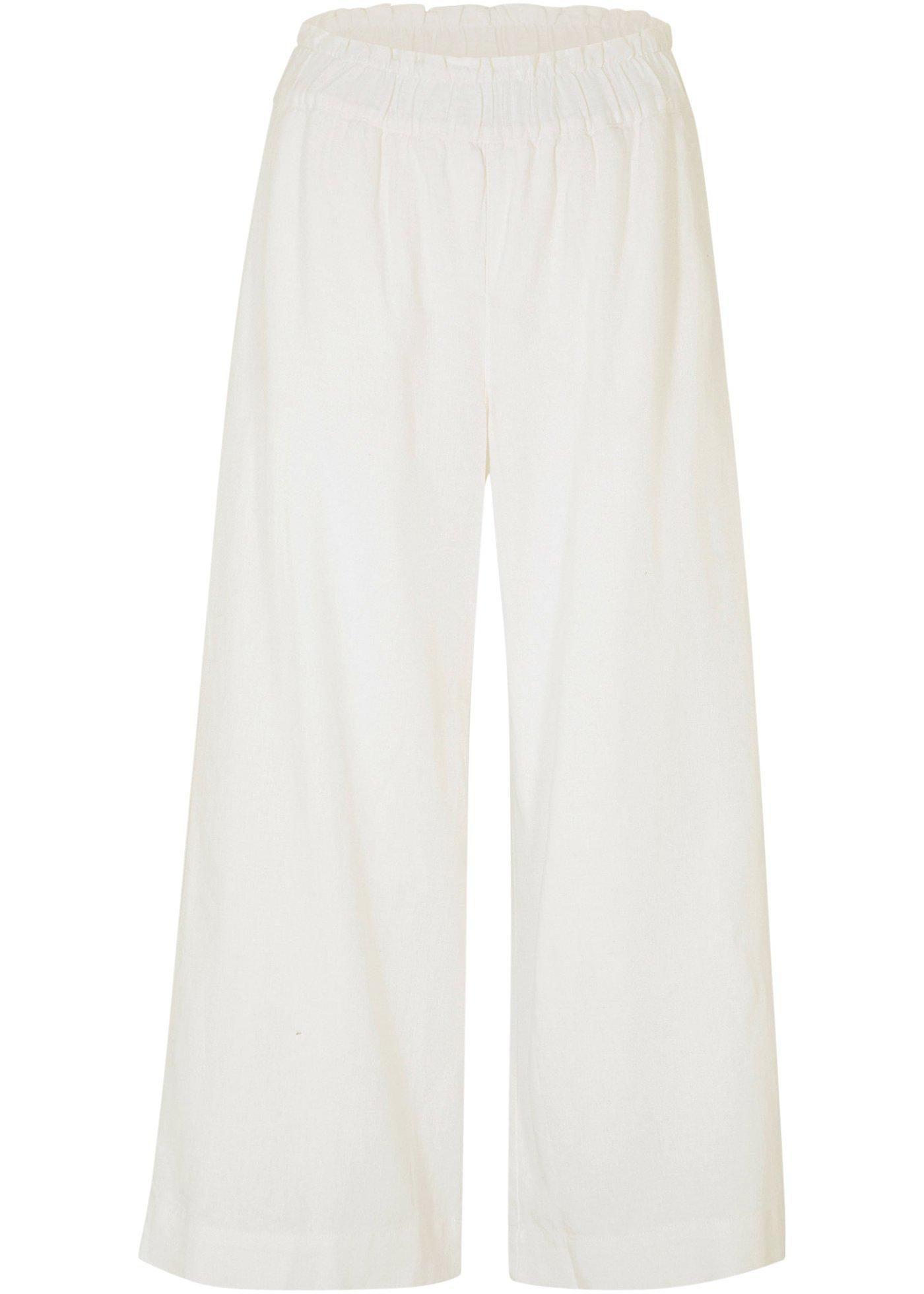 Jupe-culotte en lin, longueur mollet