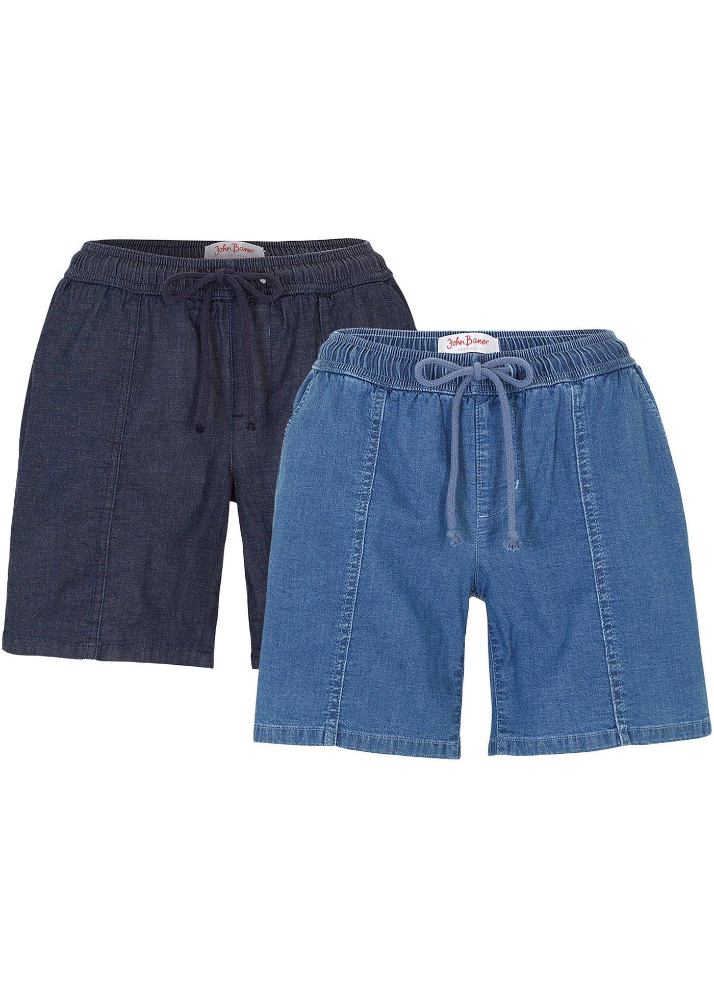 Lot de 2 shorts en jean extensible