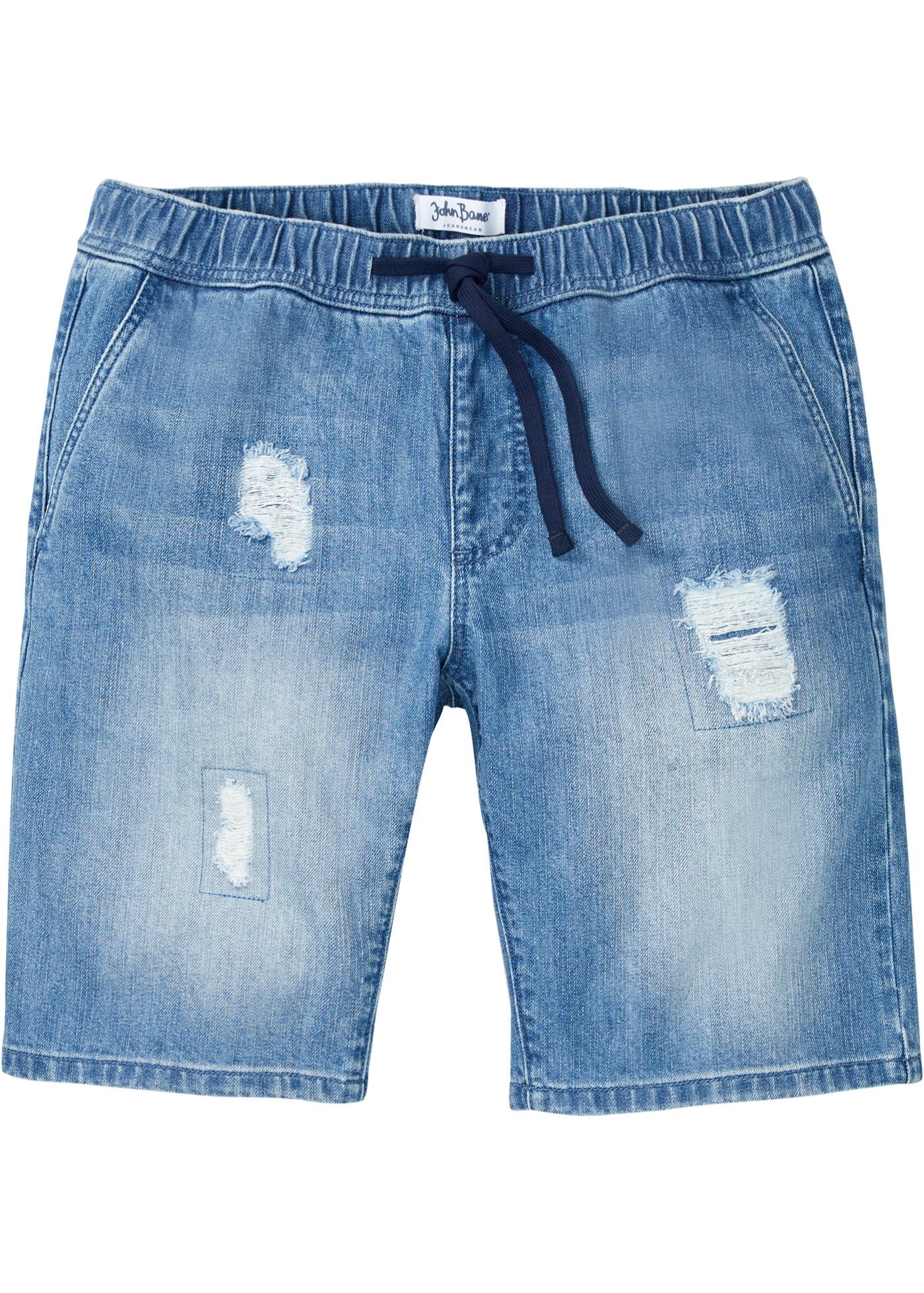 Image de Bermuda en jean avec taille élastiquée, Regular Fit