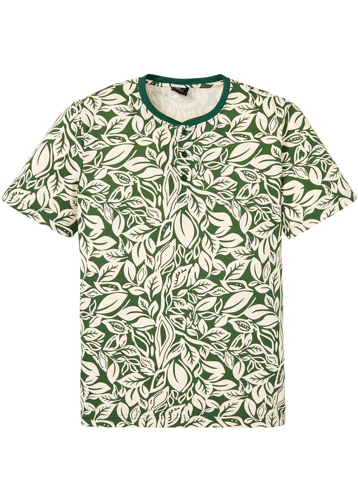 T-shirt col Henley, manches courtes