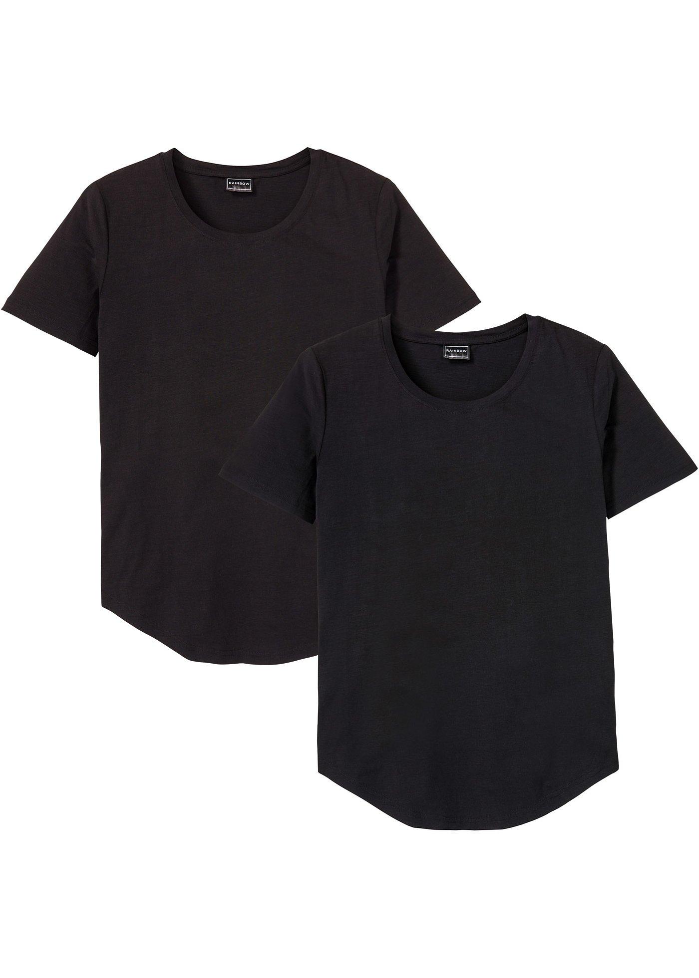 Image de Lot de 2 T-shirts en fil flammé, Slim Fit