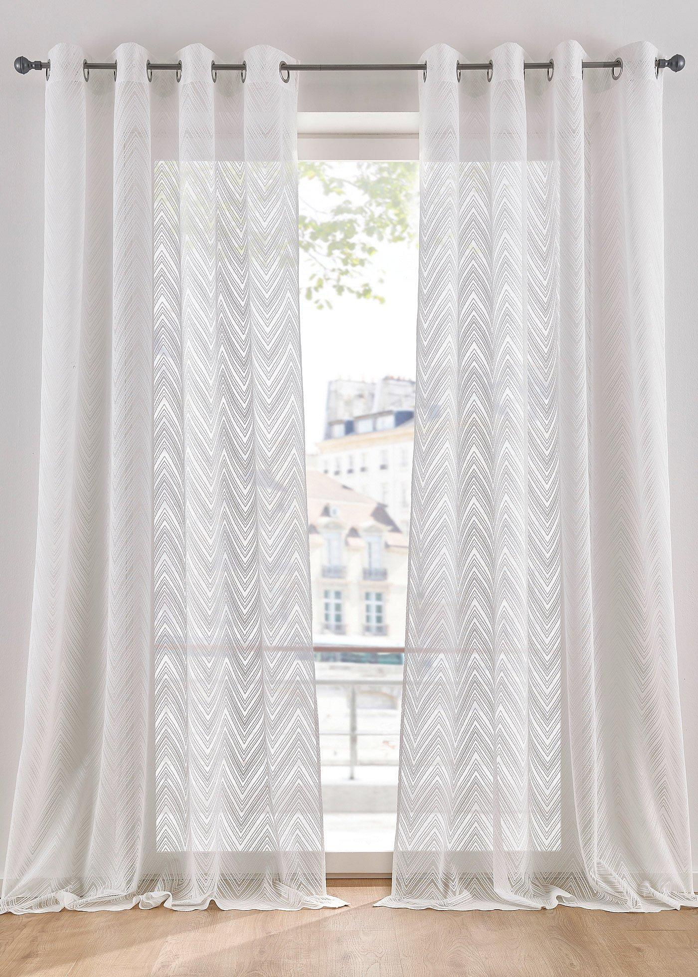 Voilage en jacquard avec motif graphique (1 pce.)