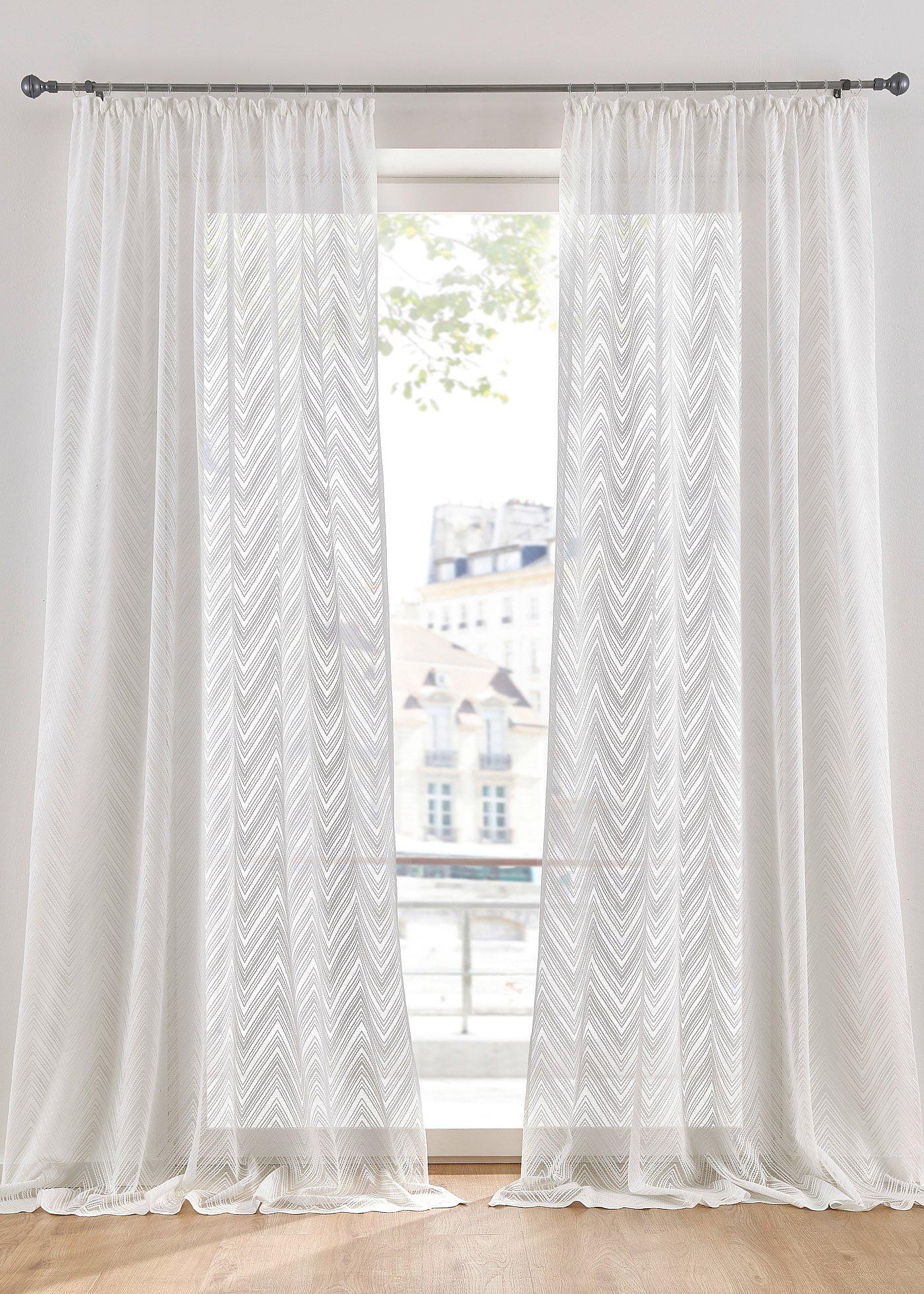 Voilage en jacquard avec motif graphique (1 pce.)