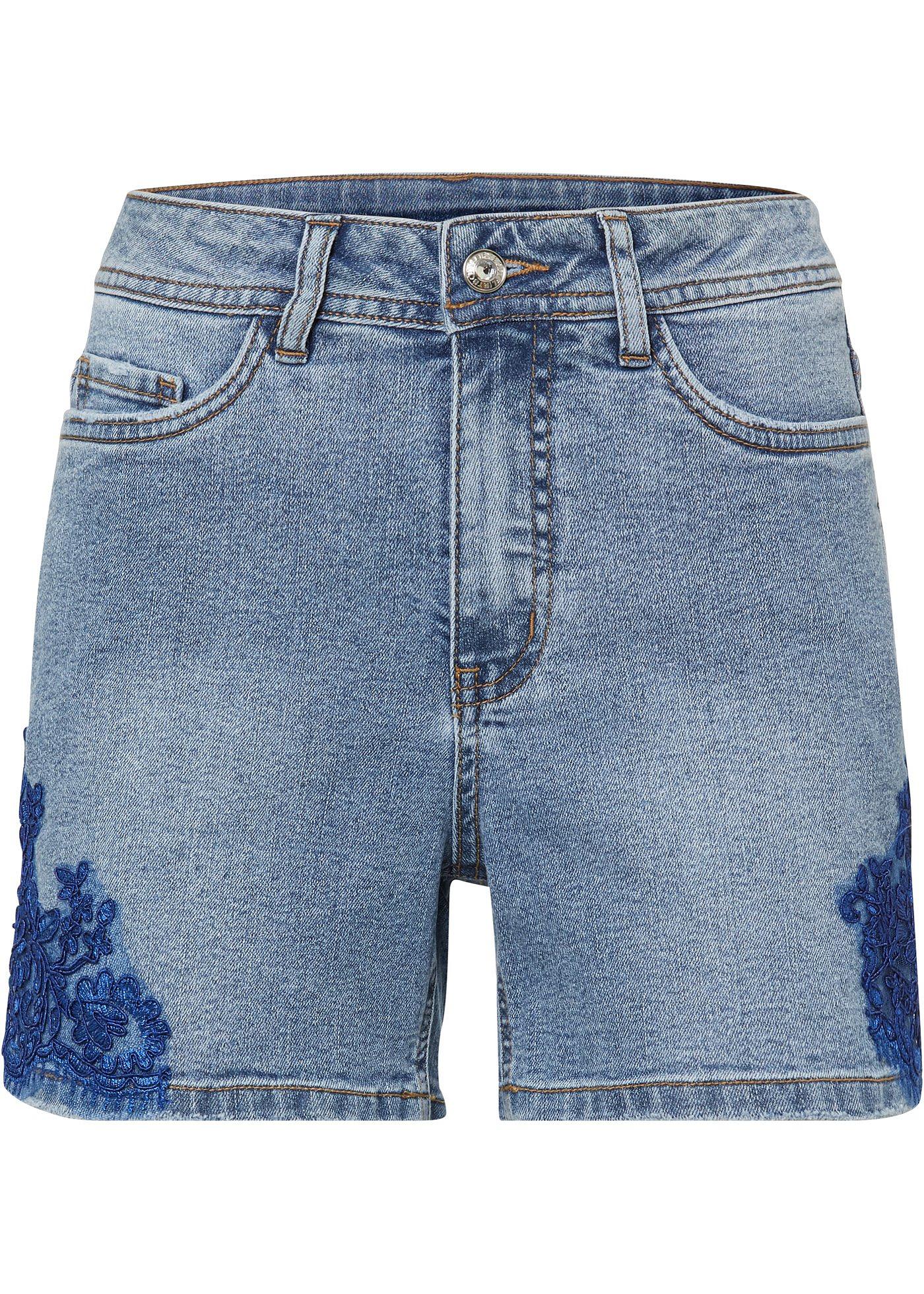 Short en jean à dentelle