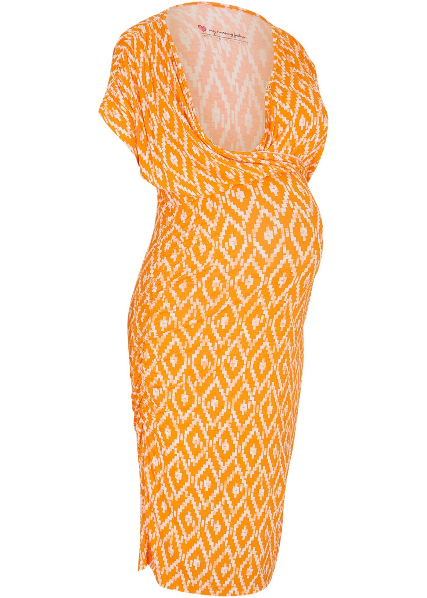 Robe de grossesse avec fonction allaitement à fronces