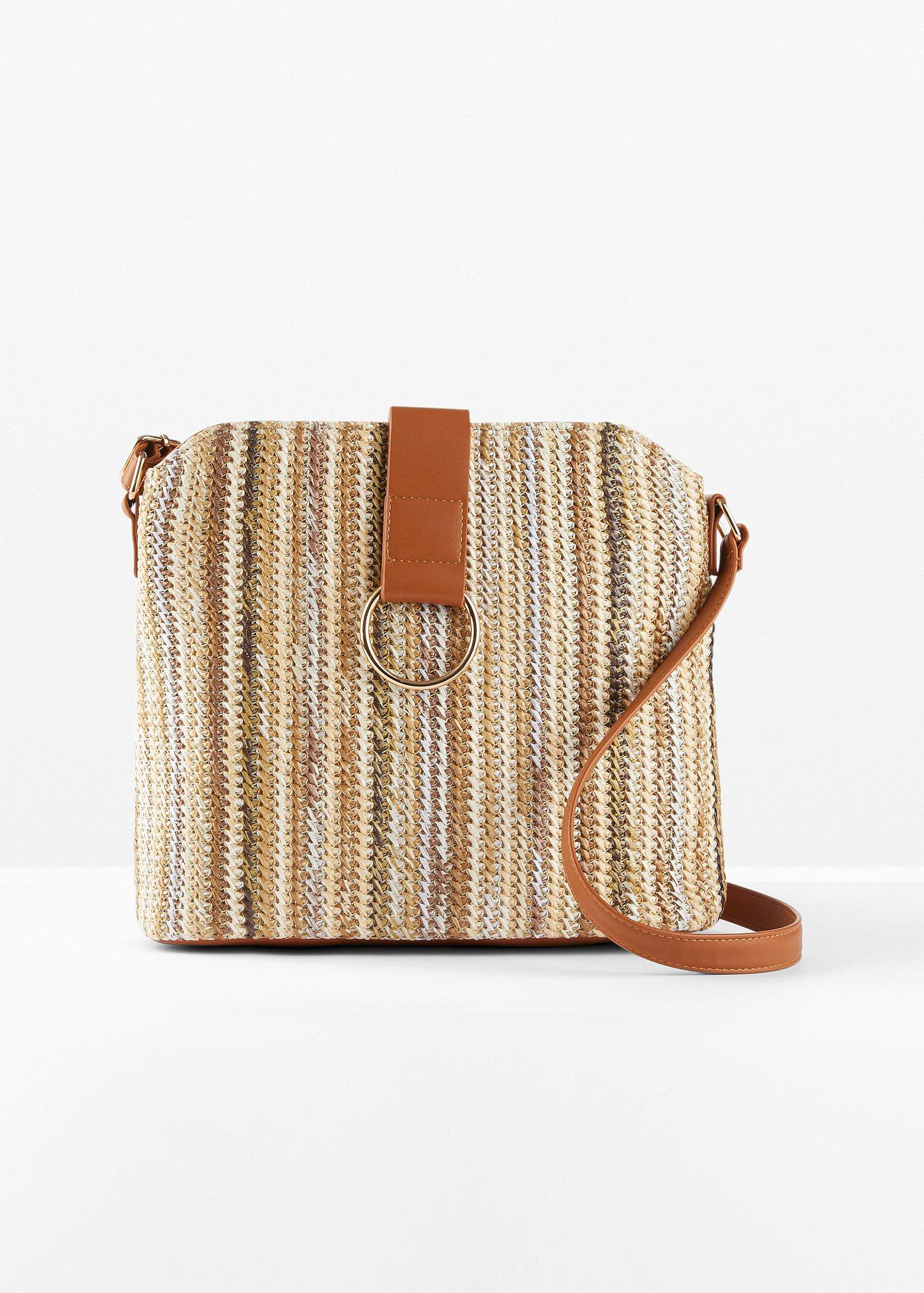 Sac à bandoulière aspect paille