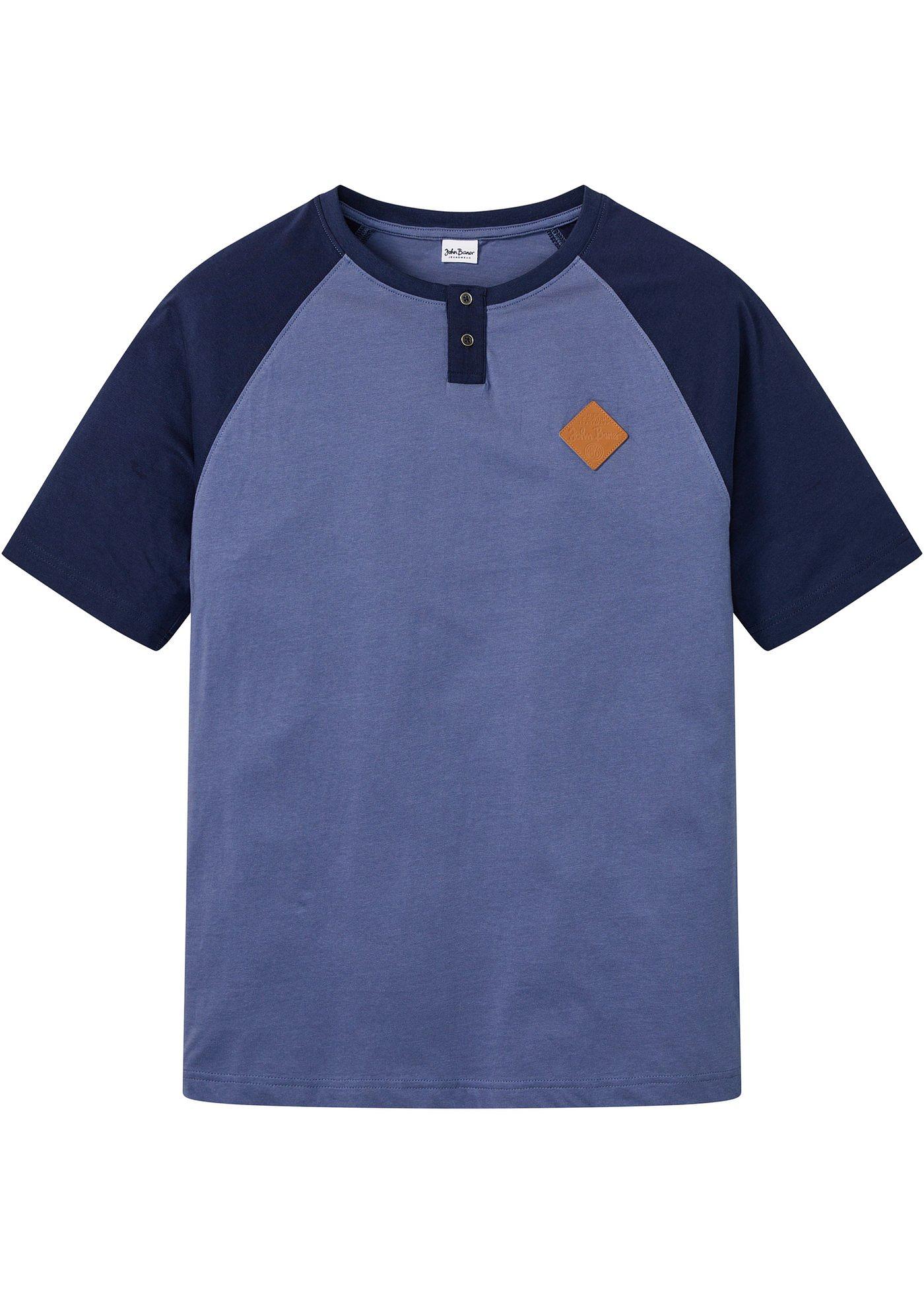 T-shirt col Henley avec manches courtes raglan