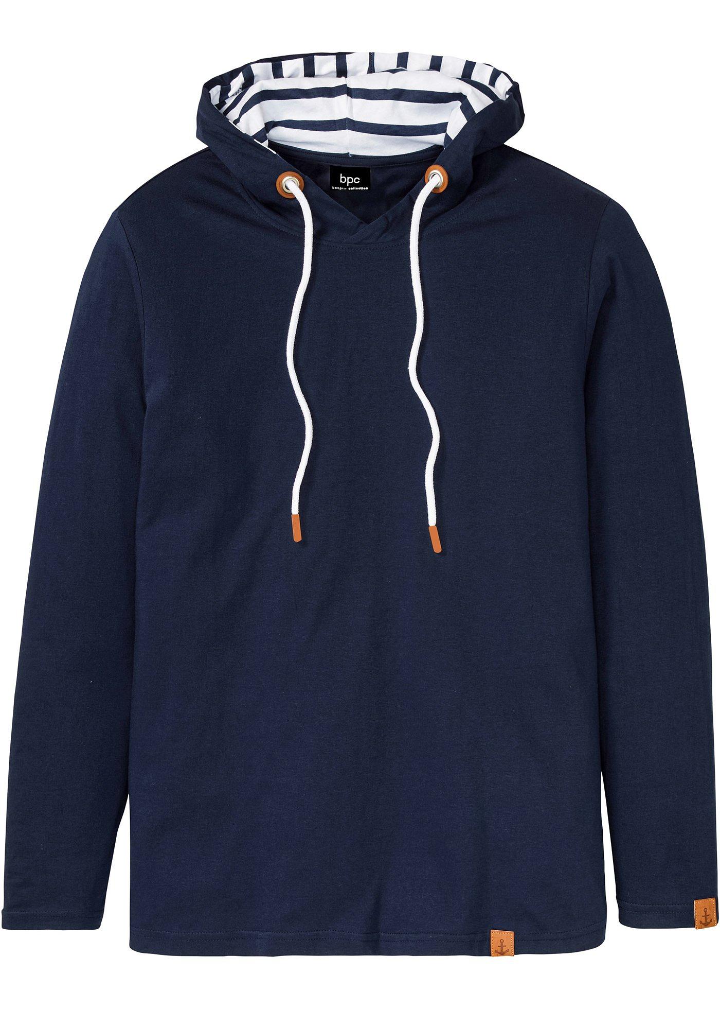 T-shirt manches longues à capuche en coton